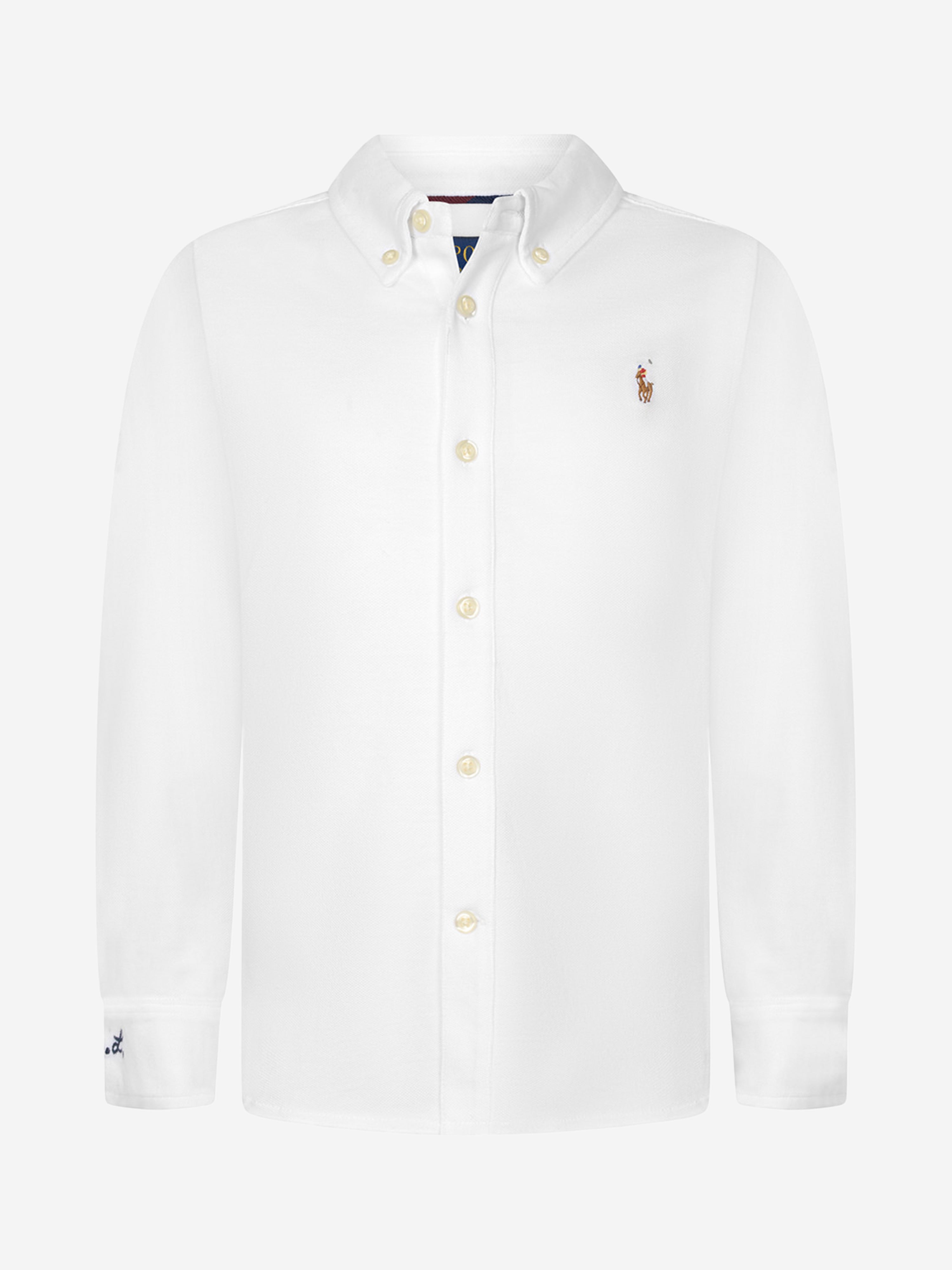Ralph Lauren Boys White Cotton Pique Oxford Shirt Childsplay Clothing