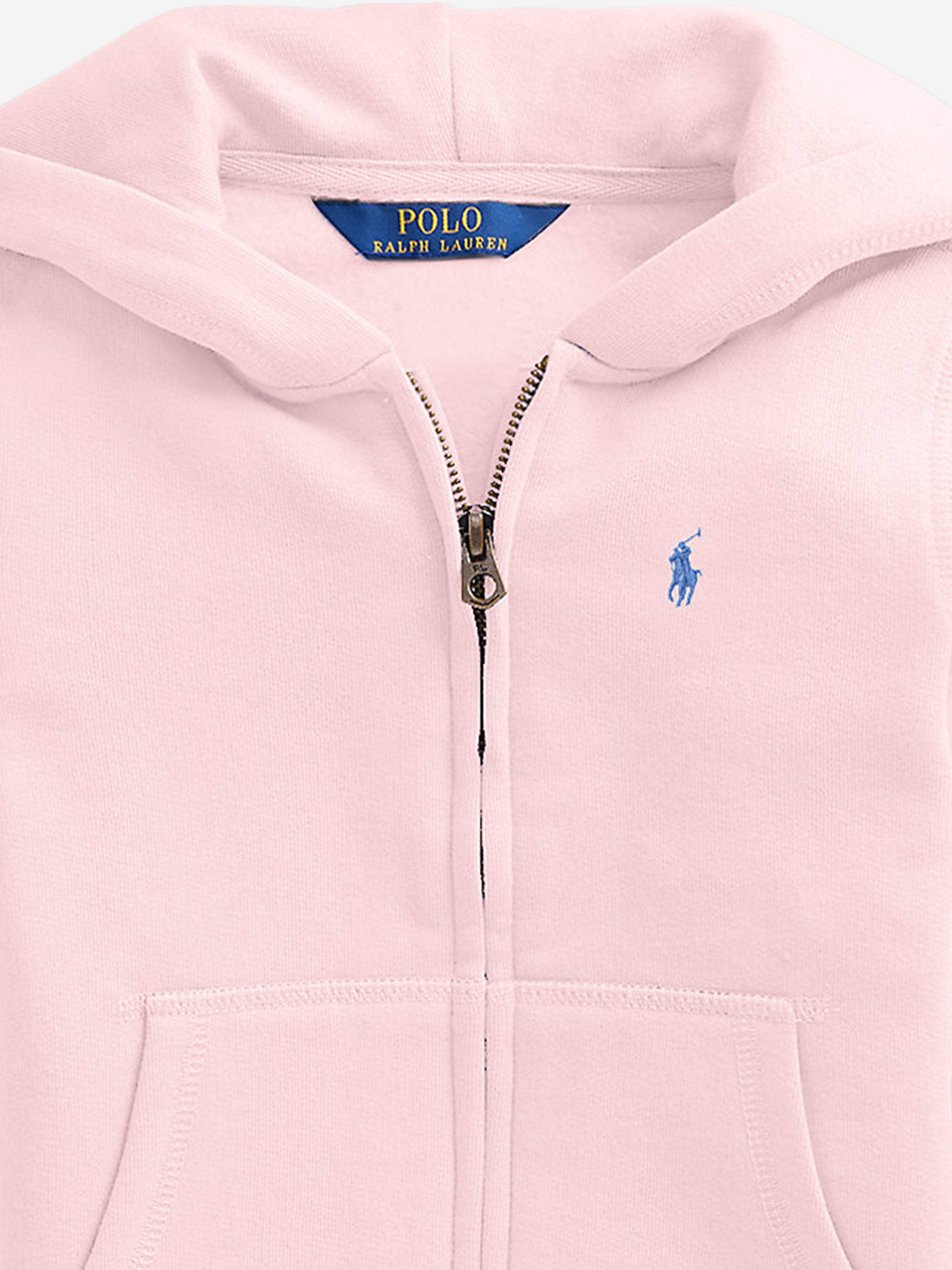 Ralph Lauren Girls Logo Zip Up Top in Pink | Childsplay Clothing UK