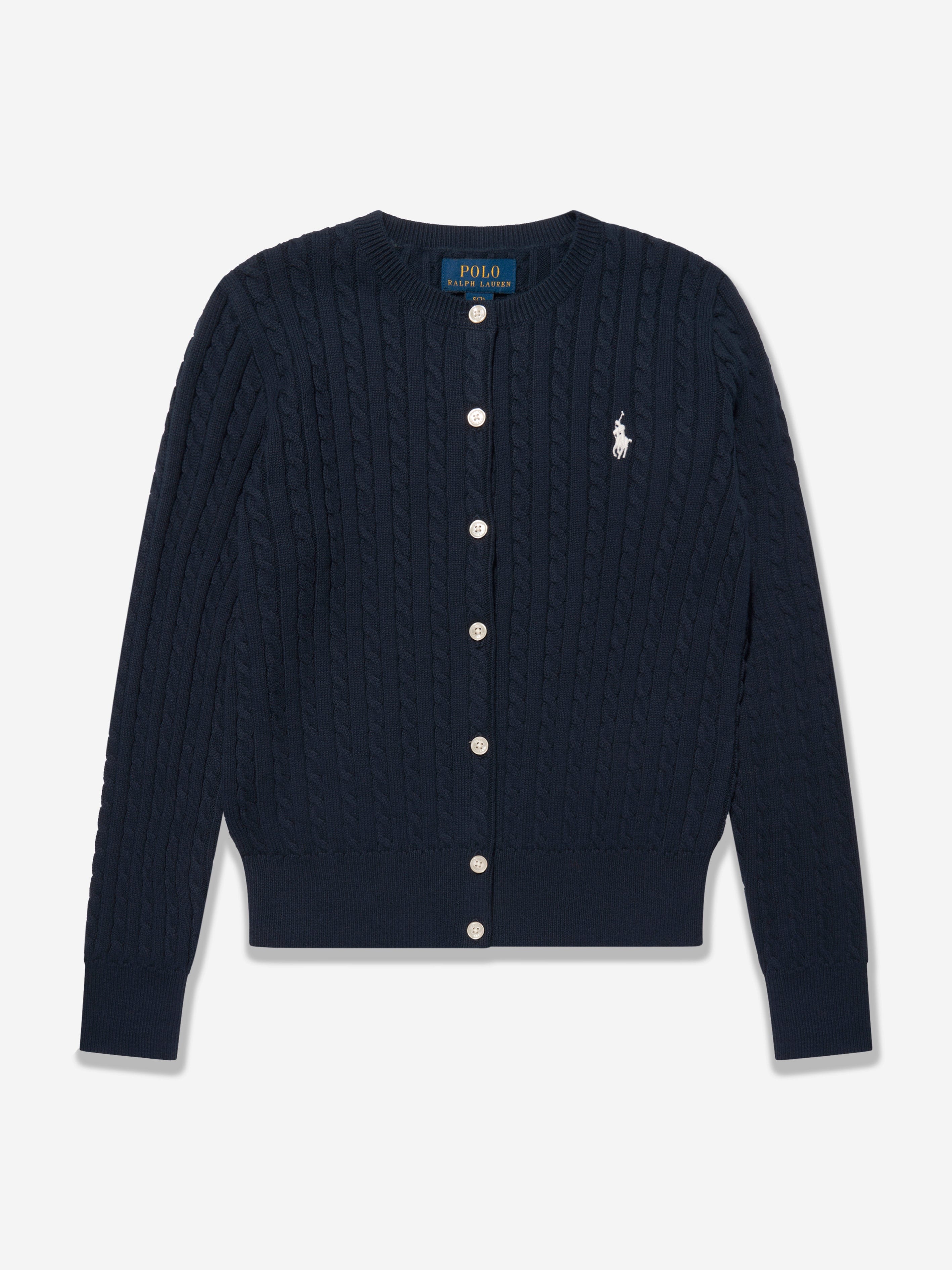 Cable knit navy cardigan hotsell
