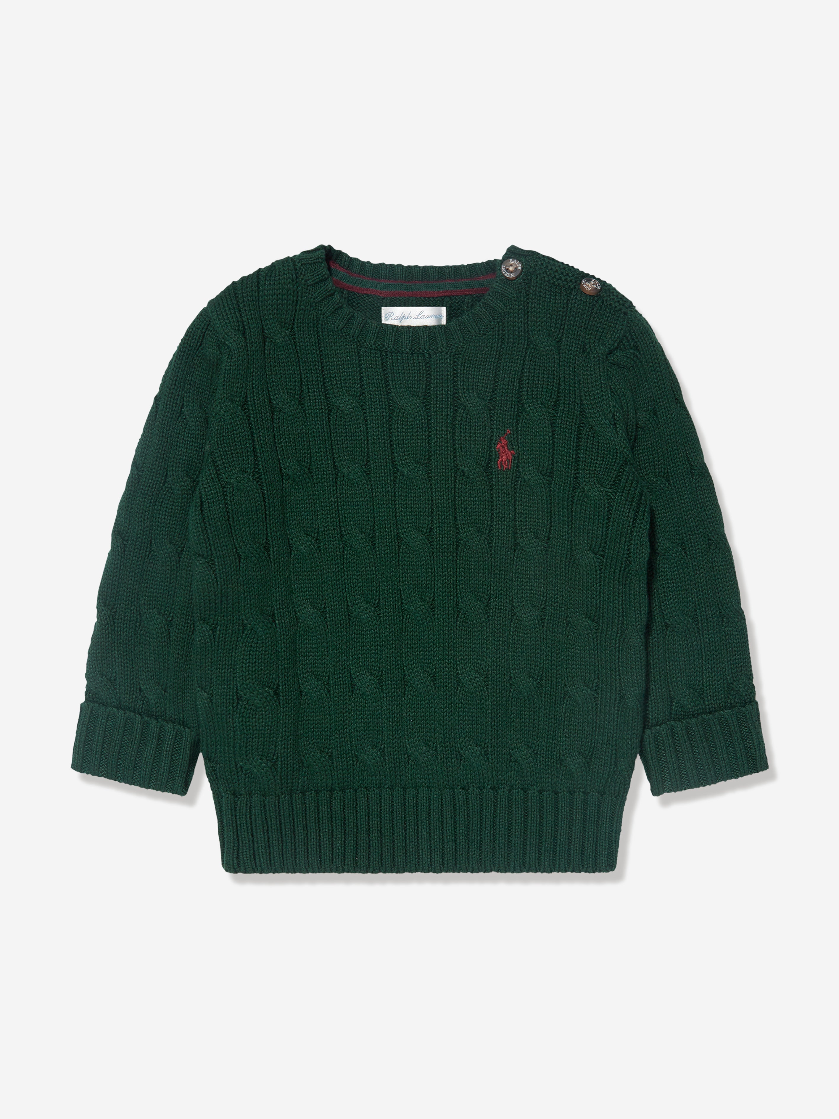 Baby Boys Cable Knit Jumper in Green