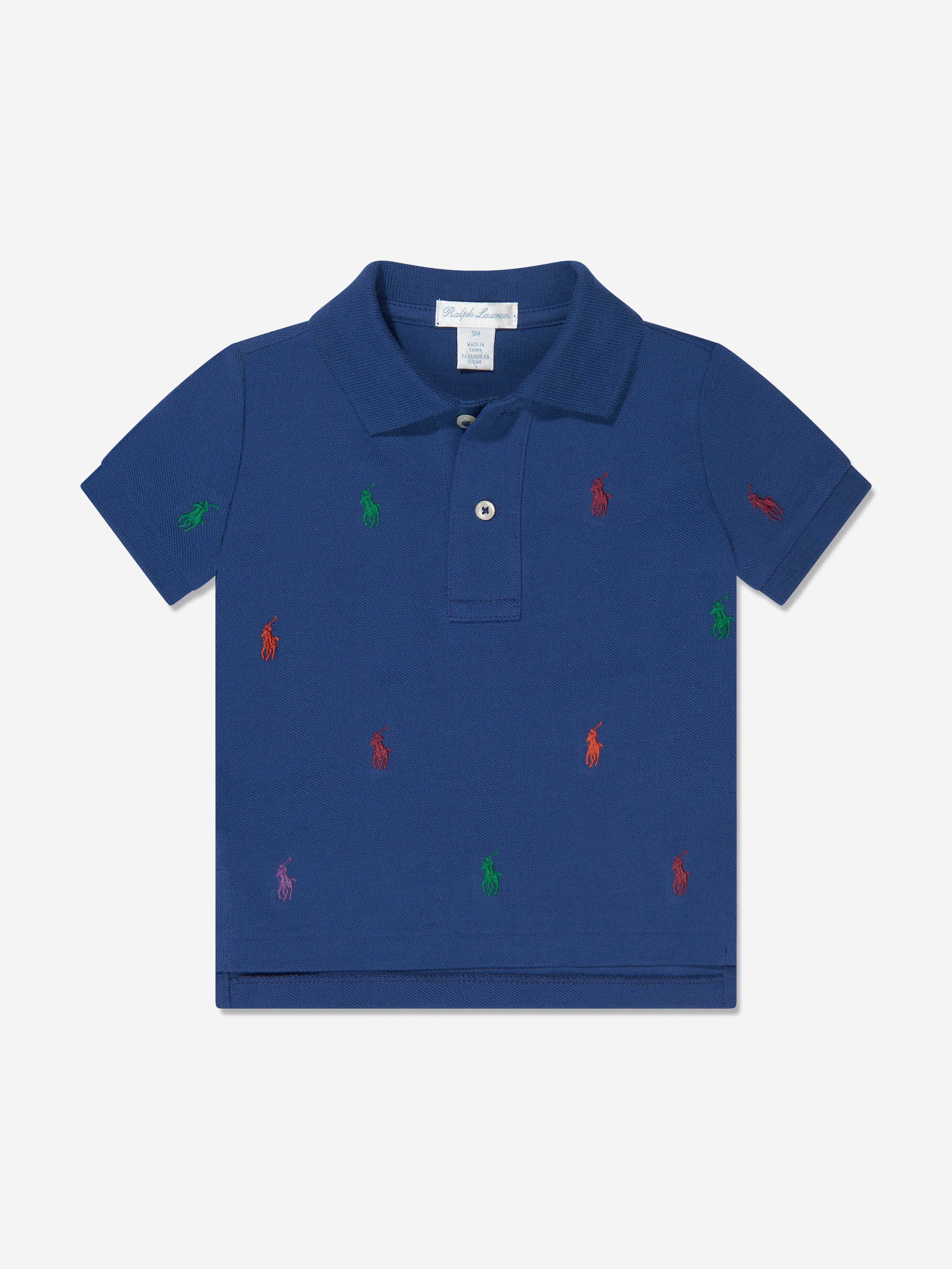 Baby Boys Logo Polo Shirt in Blue