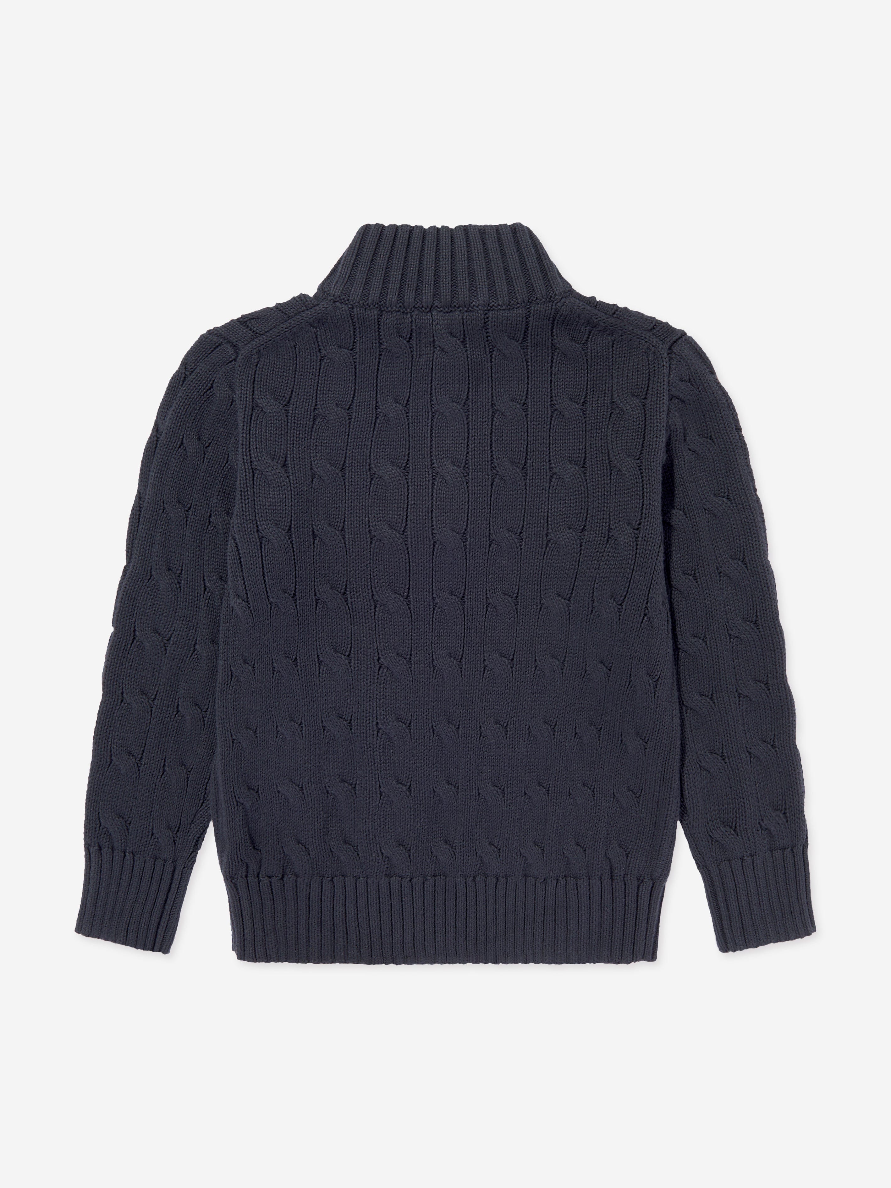 Ralph Lauren Boys Half Zip Jumper in Navy | Childsplay Clothing UK