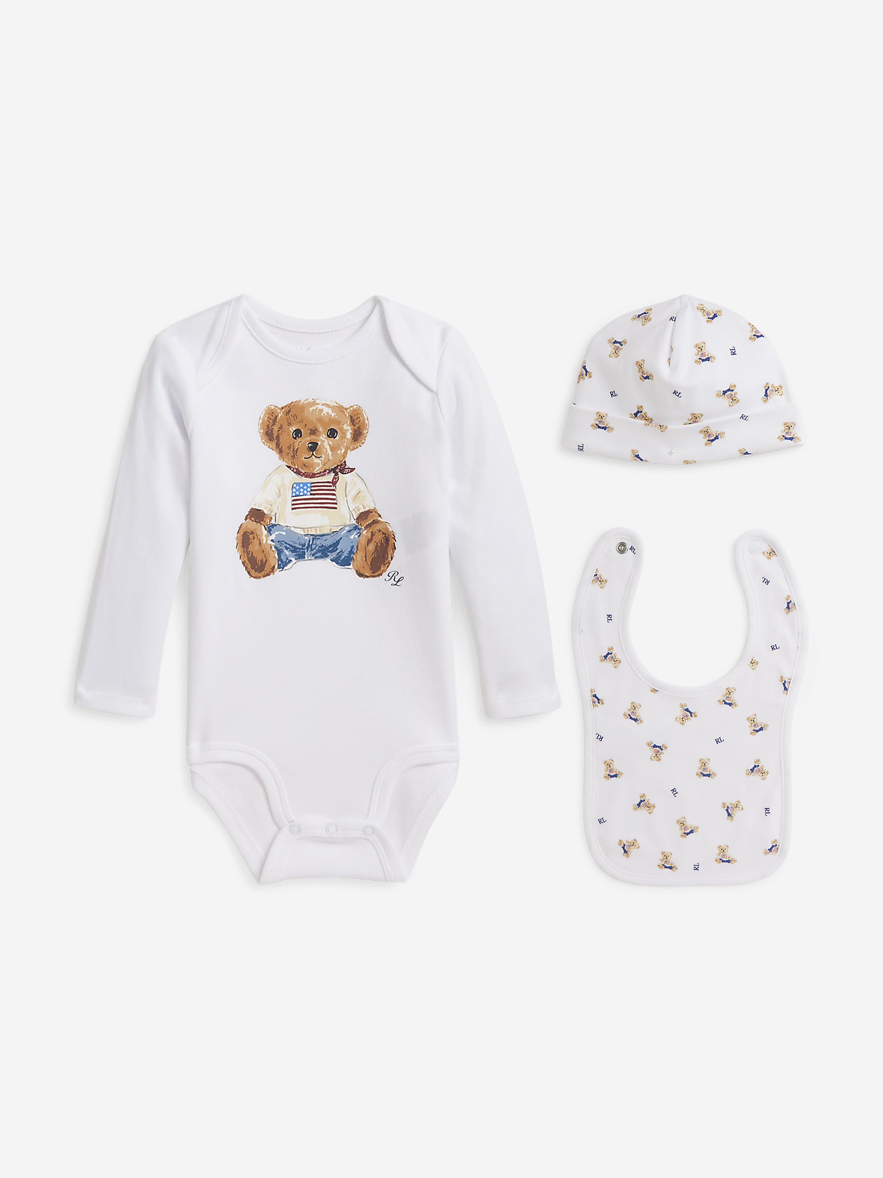 Ralph Lauren Kids Ralph Lauren Baby Boys Bear Bodysuit Set in