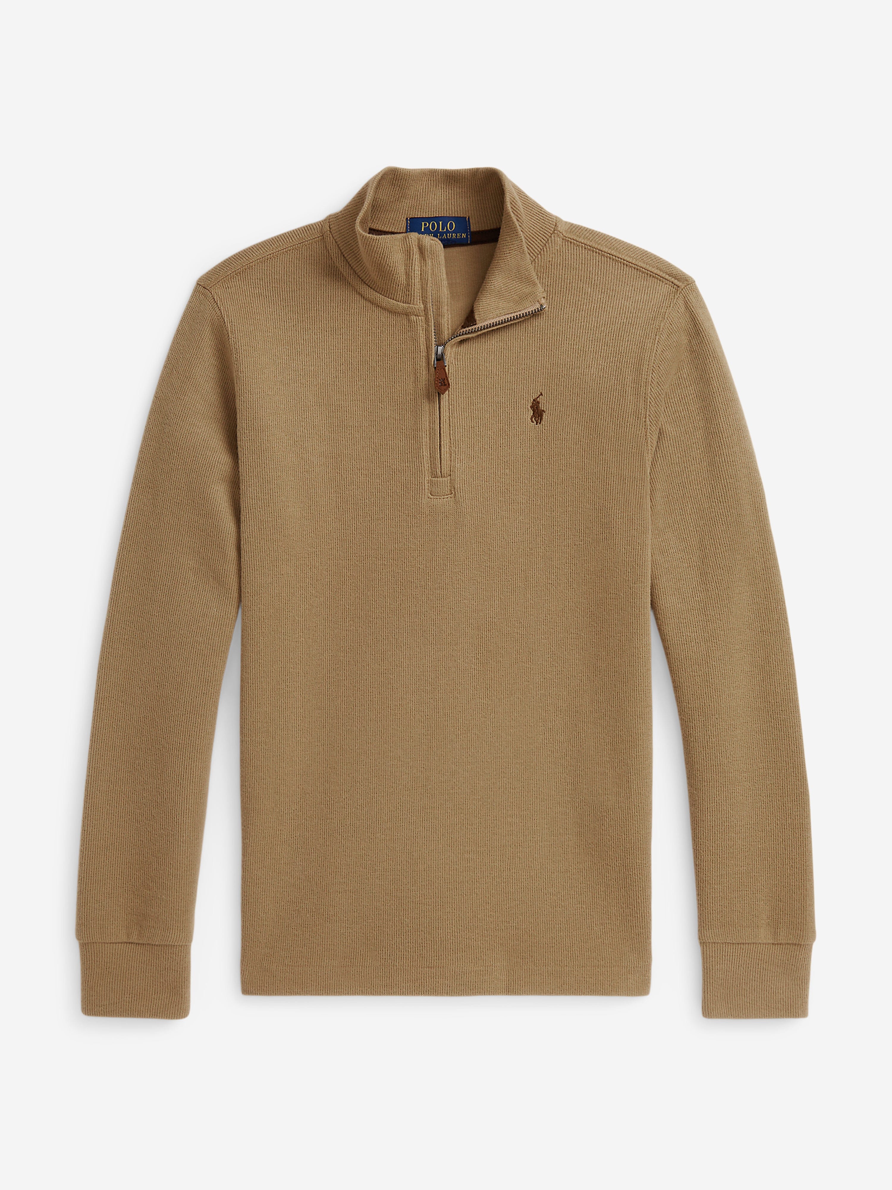 Ralph Lauren Kids Boys Half Zip Pullover in Beige Childsplay