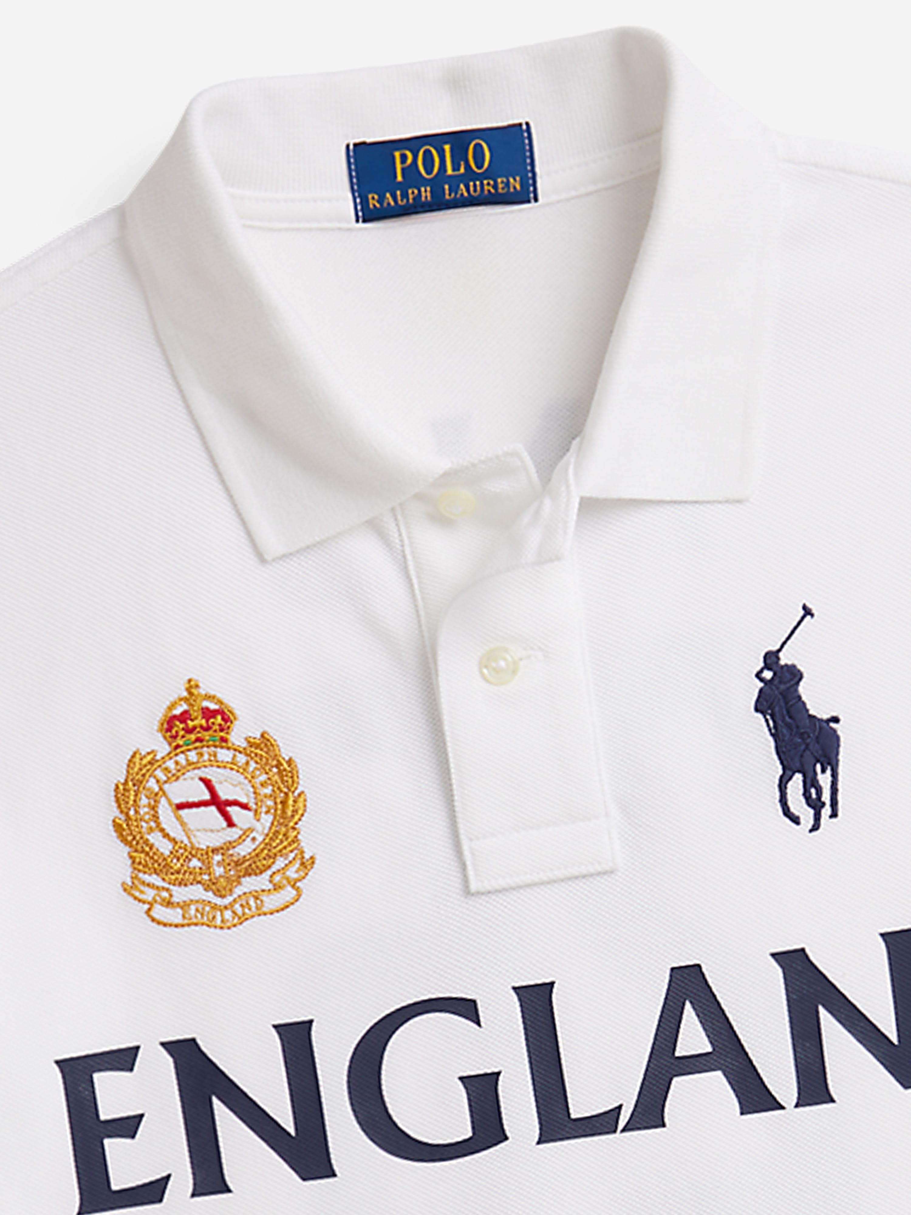 Ralph Lauren Boys England Polo Shirt in White | Childsplay Clothing UK