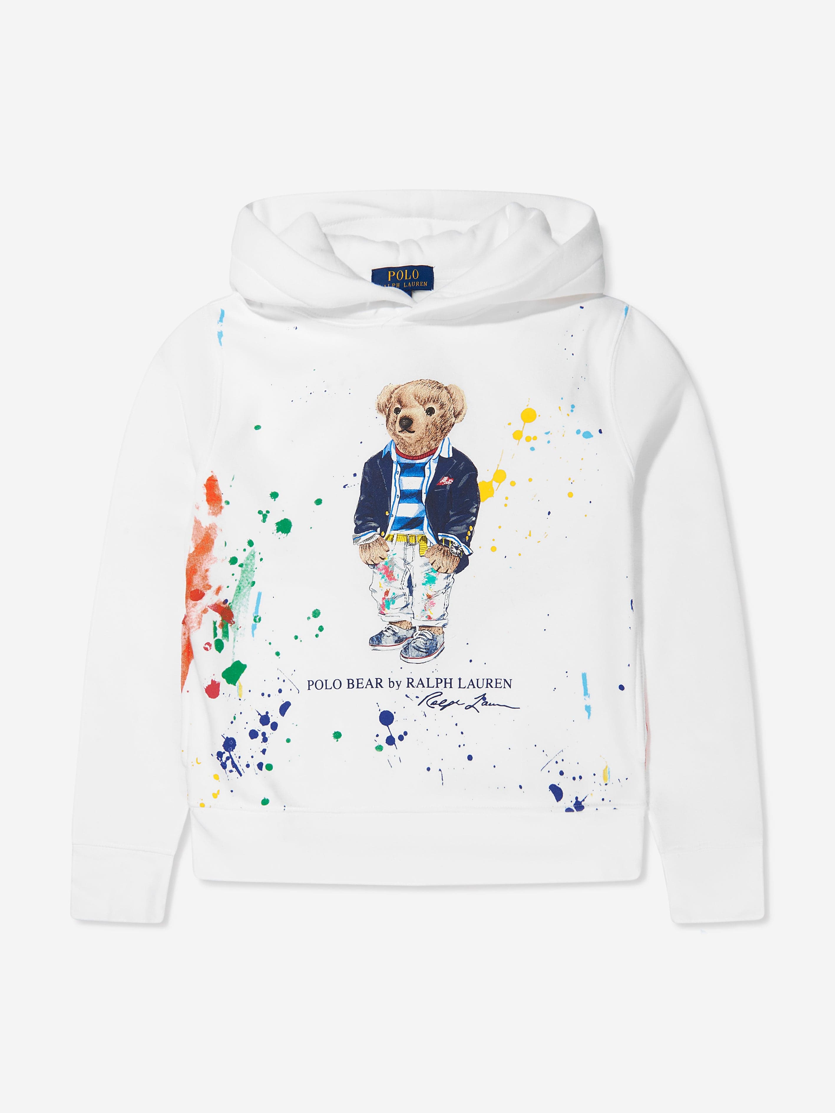 Ralph lauren bear hoodie white sale