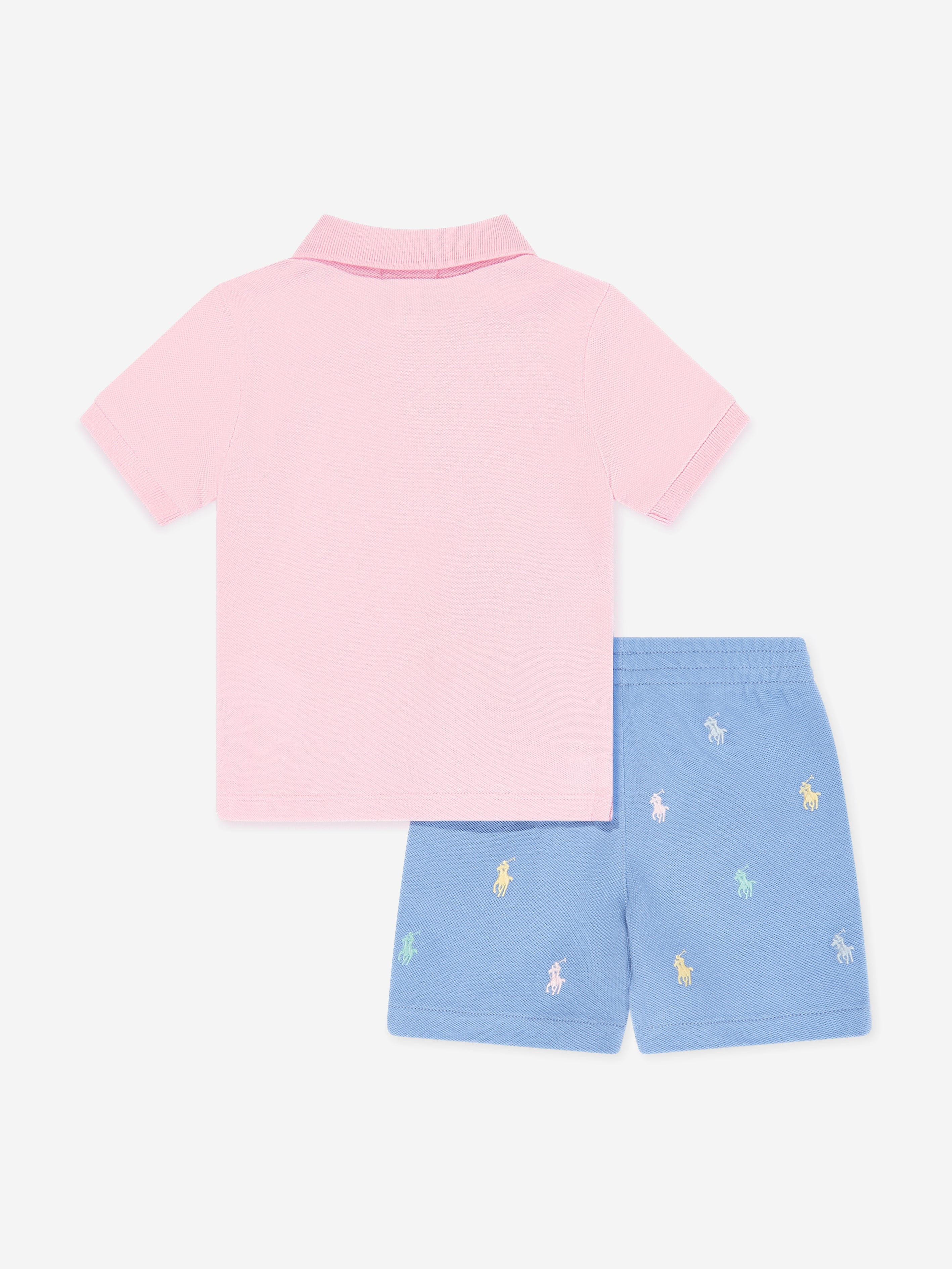 Ralph Lauren Kids Ralph Lauren Baby Boys Polo Shirt And Short Set in Pink |  Childsplay Clothing