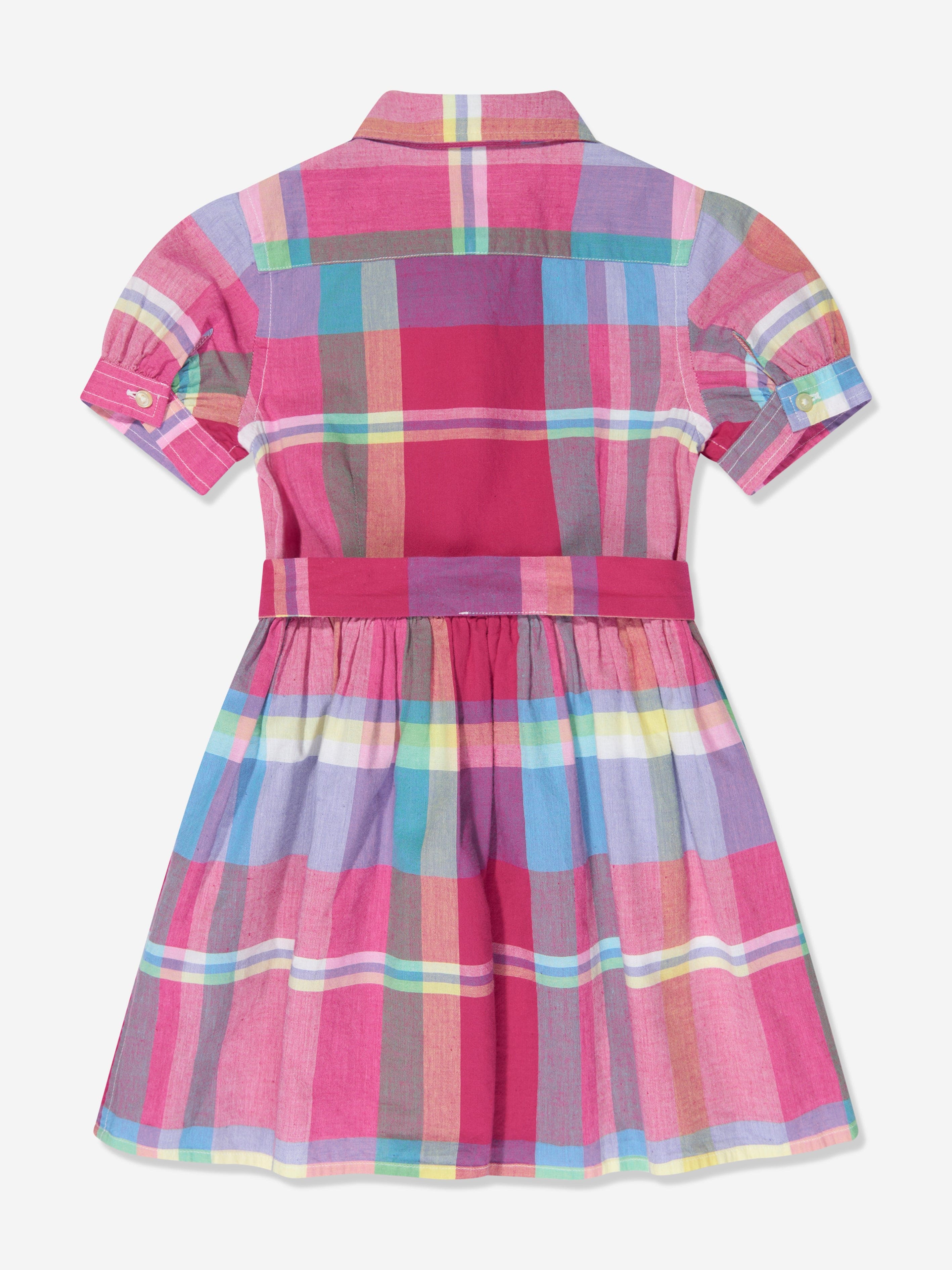 Ralph Lauren Girls Checked Shirt Dress in Red Childsplay Clothing