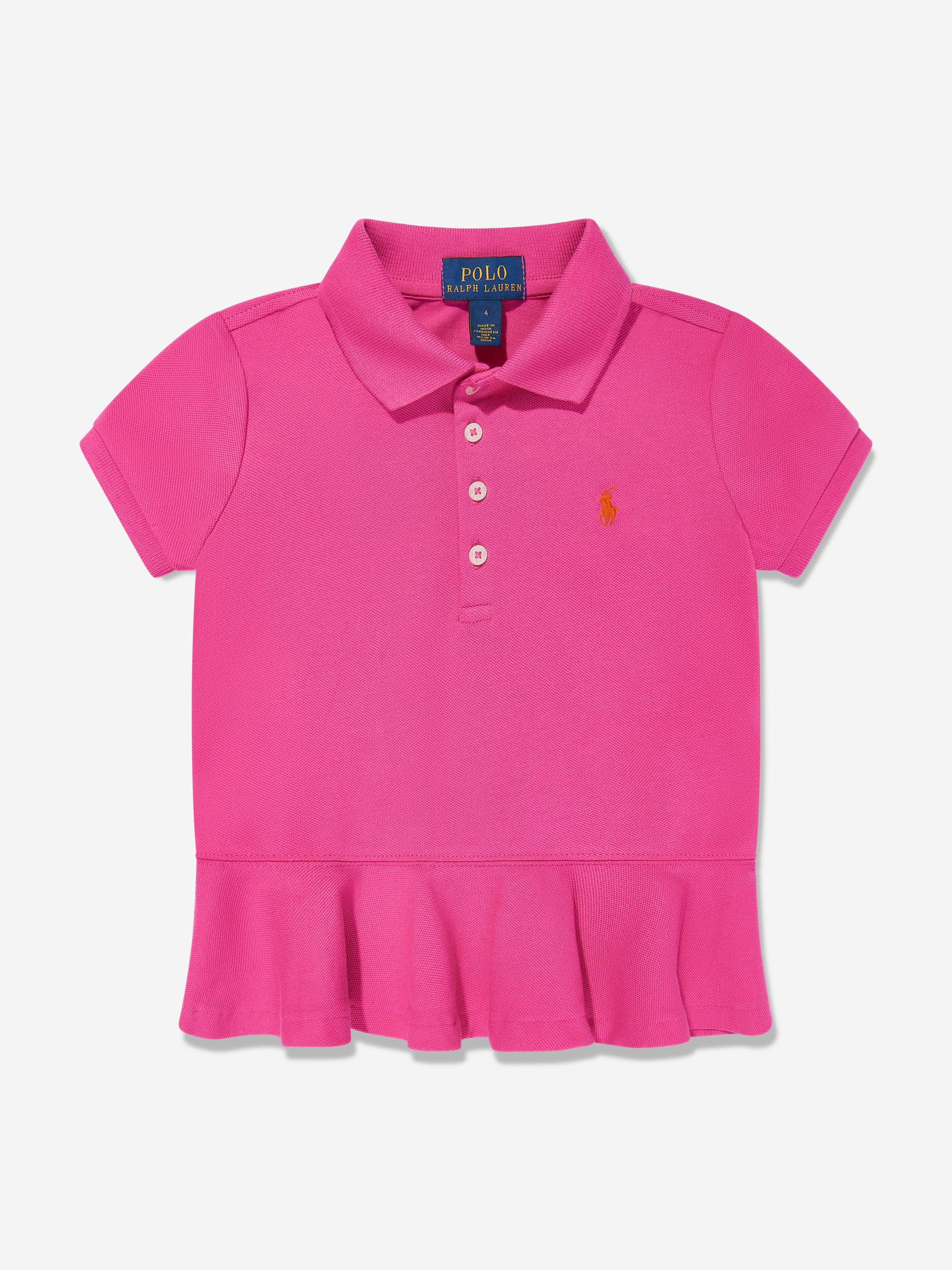 Ralph Lauren Kids Ralph Lauren Girls Peplum Polo Shirt in Pink
