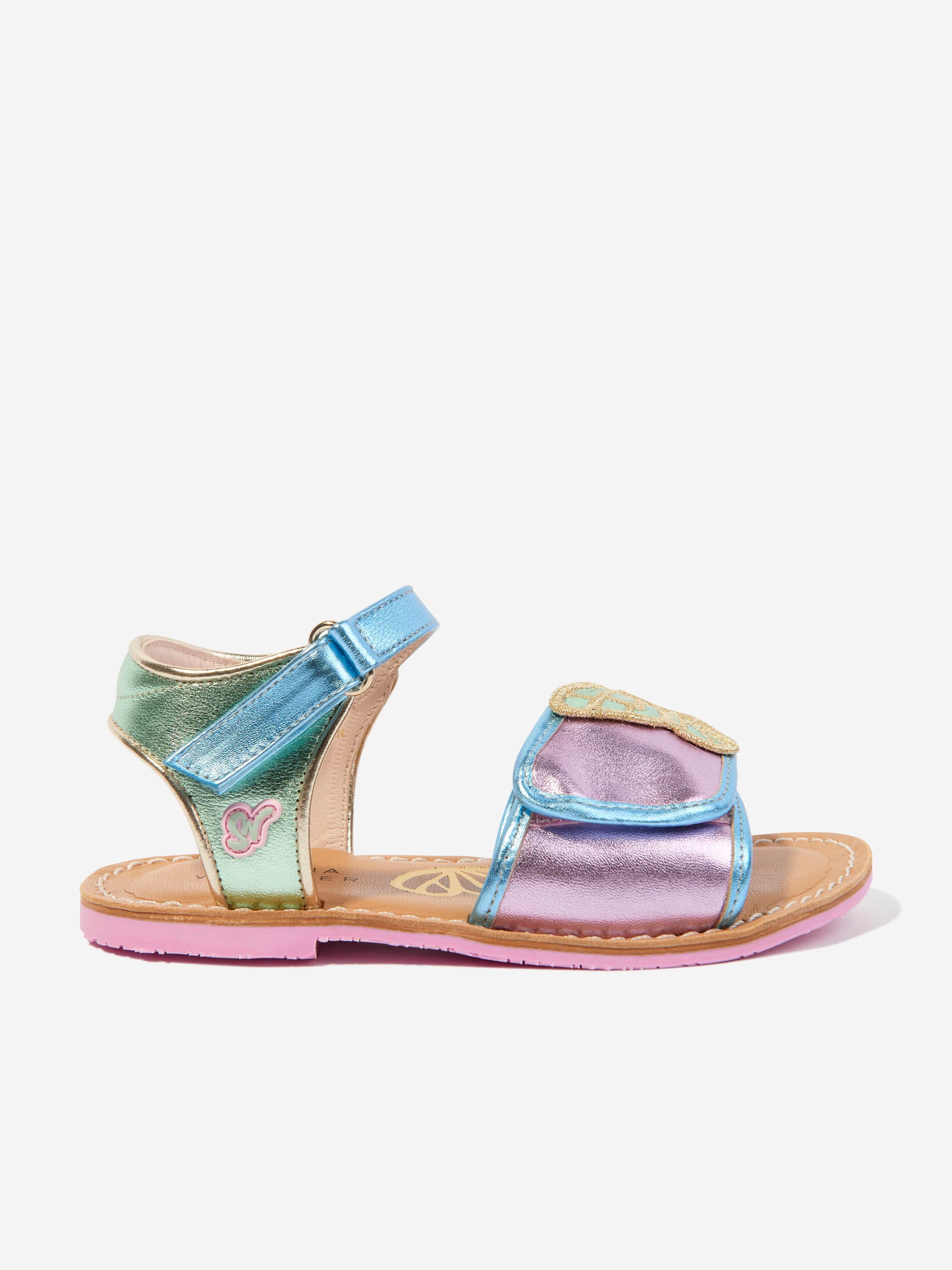 Sophia Webster Girls Leather Butterfly Sandals in Multicolour Childsplay Clothing