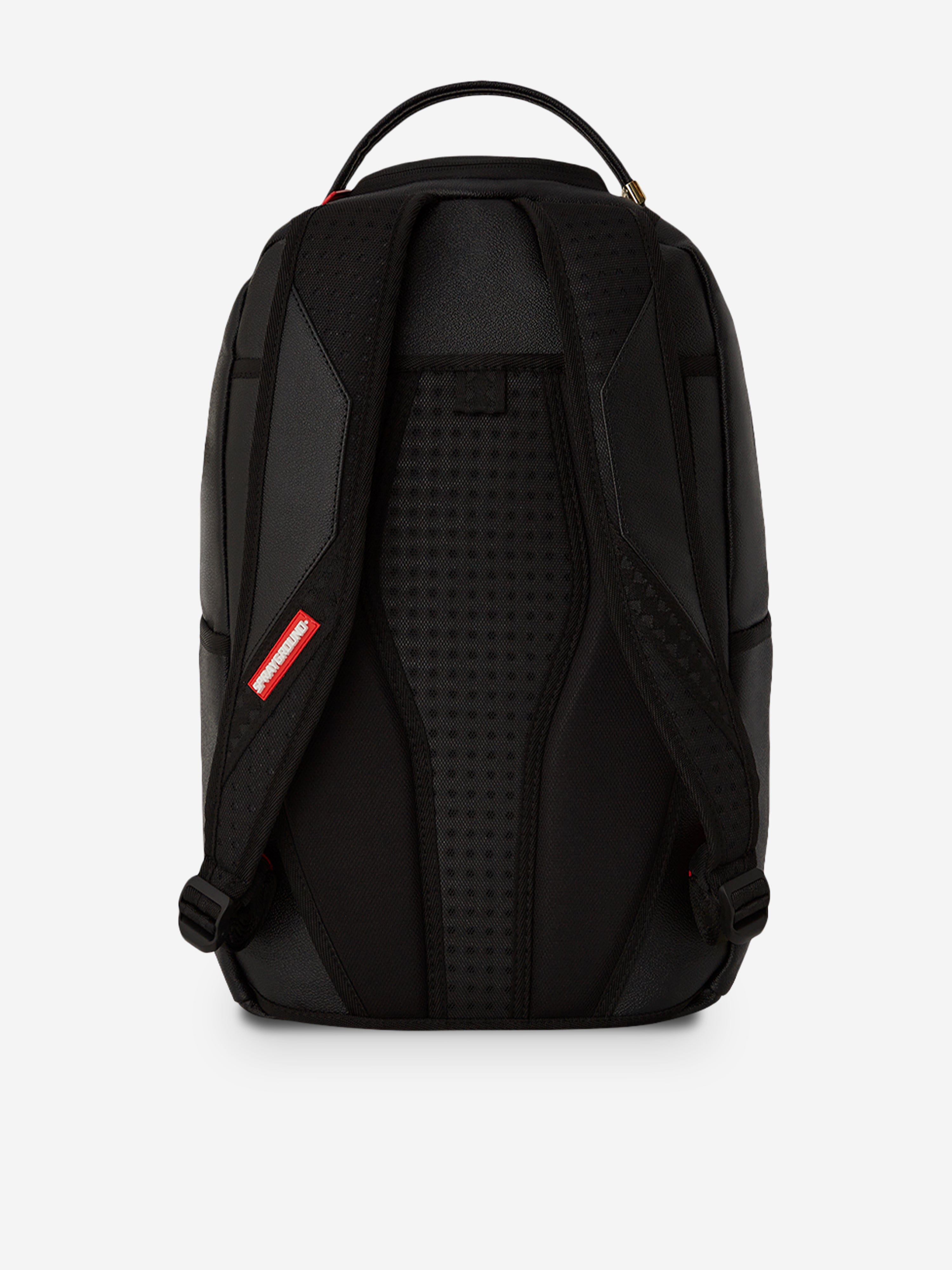 Sprayground Kids Shark Smash Logo Embossed Backpack in Black 46cm