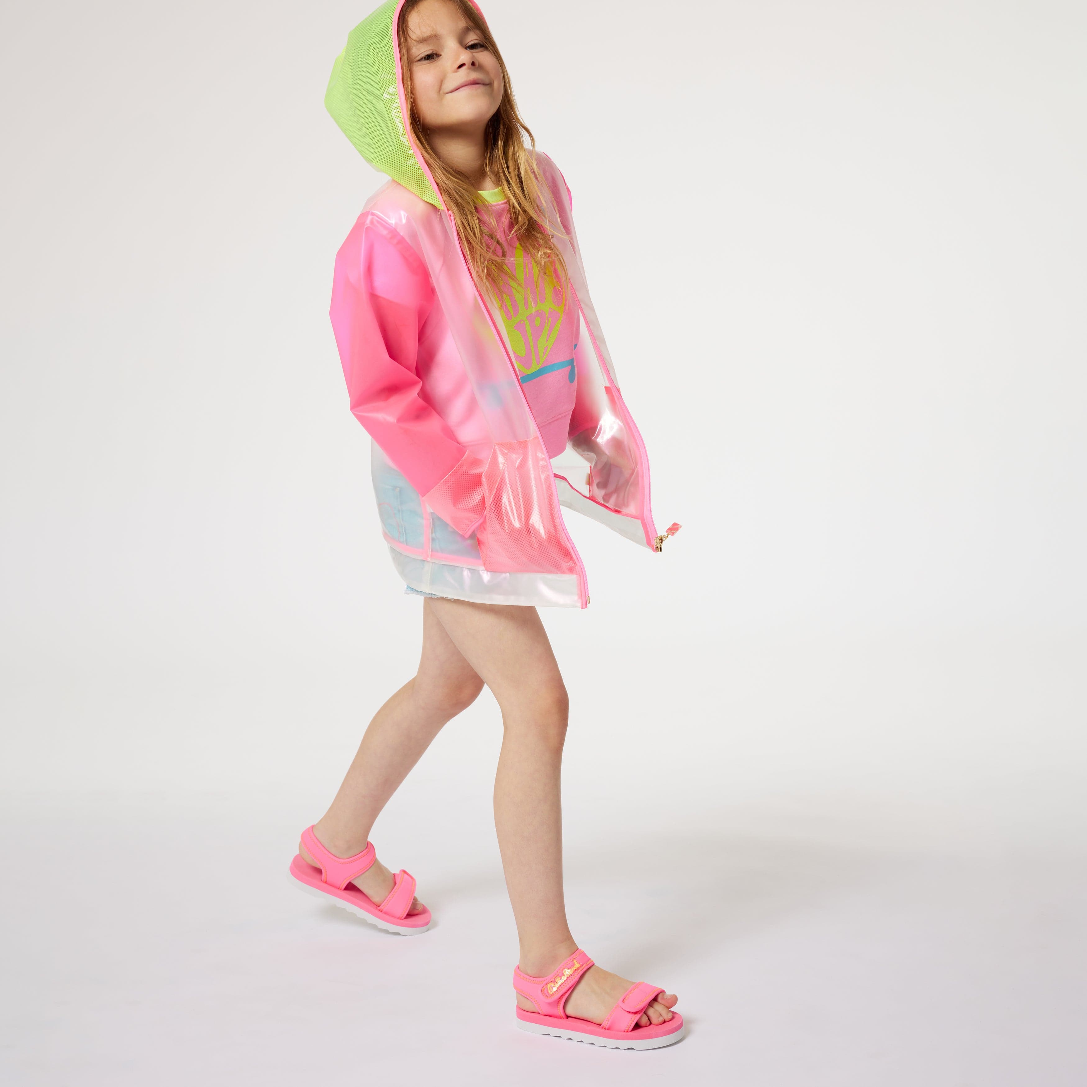 Billieblush Girls Transparent Raincoat in Multicolour Childsplay Clothing
