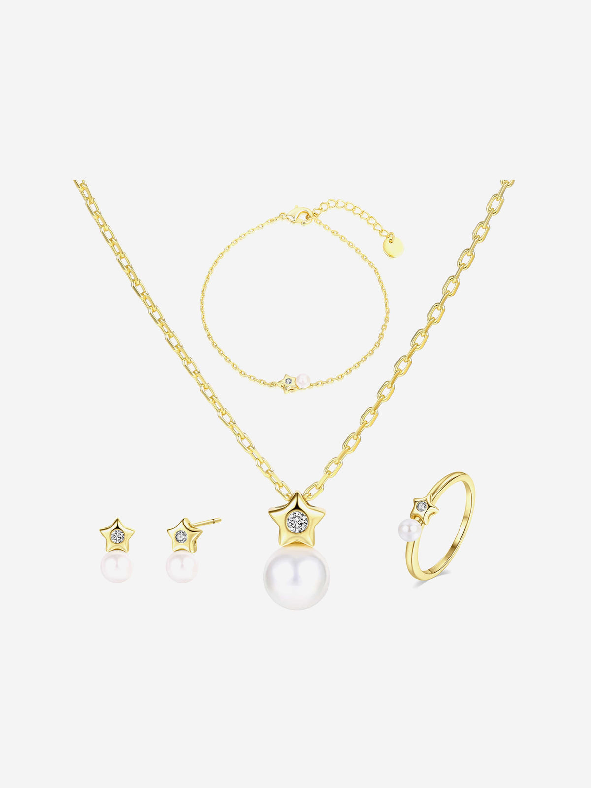 Secret Spoils Girls Star 5 Piece Jewellery Set in Gold (40cm)