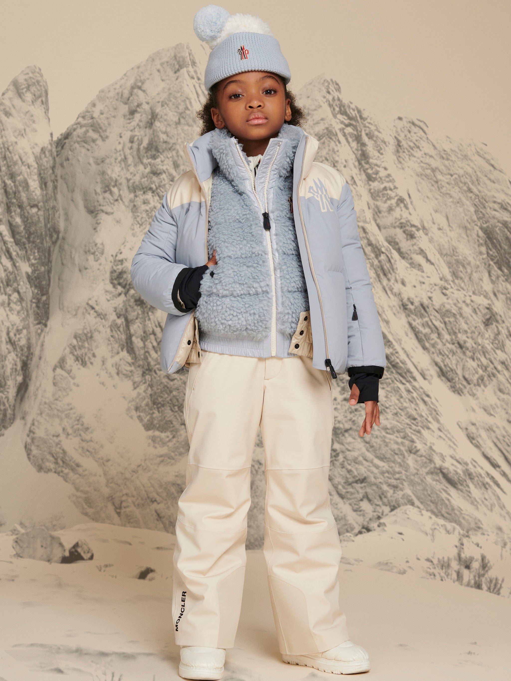 MONCLER GRENOBLE キッズ 上下セット 116cm Moncler Enfant Girls Grenoble Down Padded Stennes Jacket in Blue