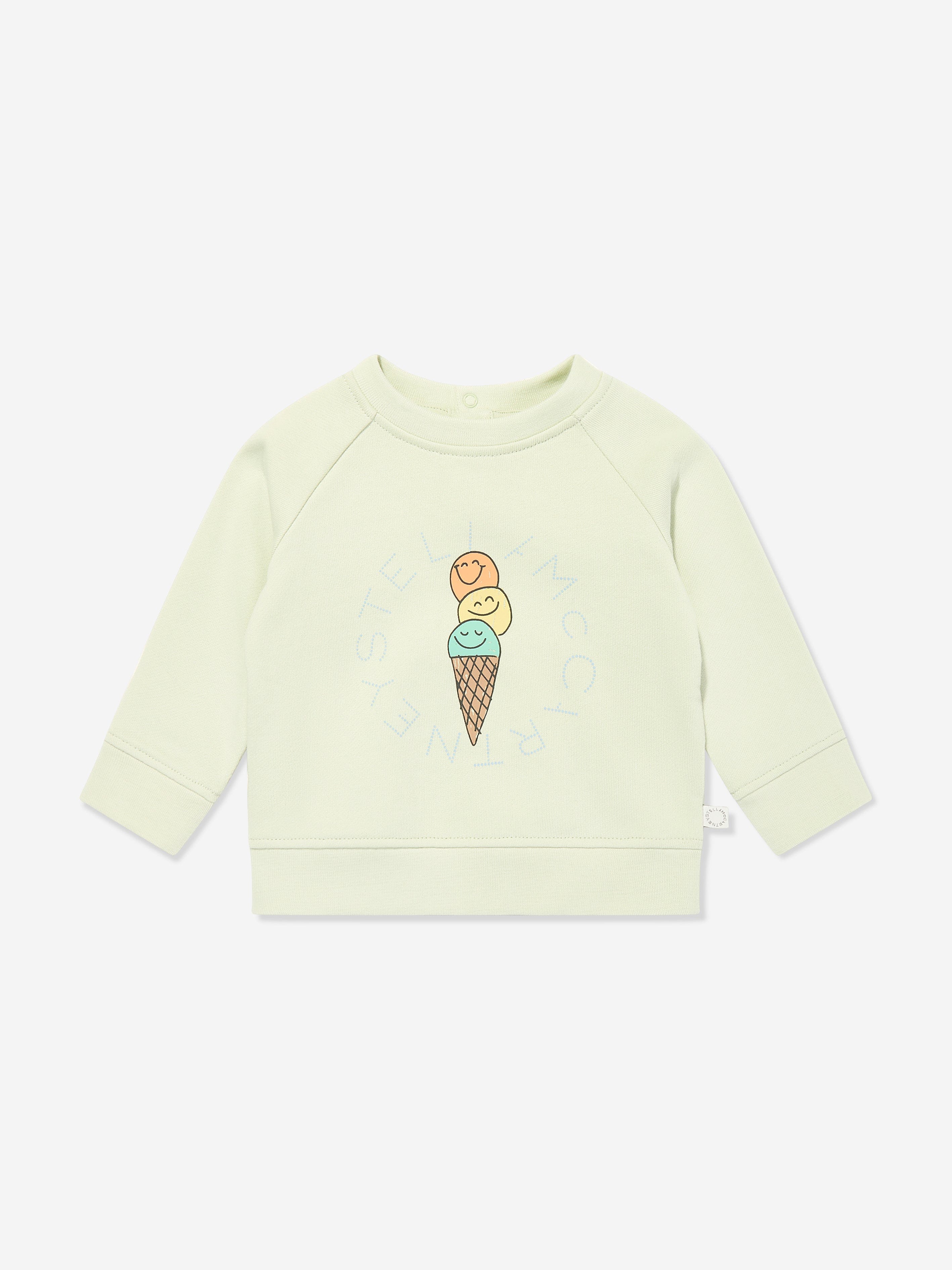 Stella McCartney Baby Boys Ice Cream Logo Sweatshirt in Green 