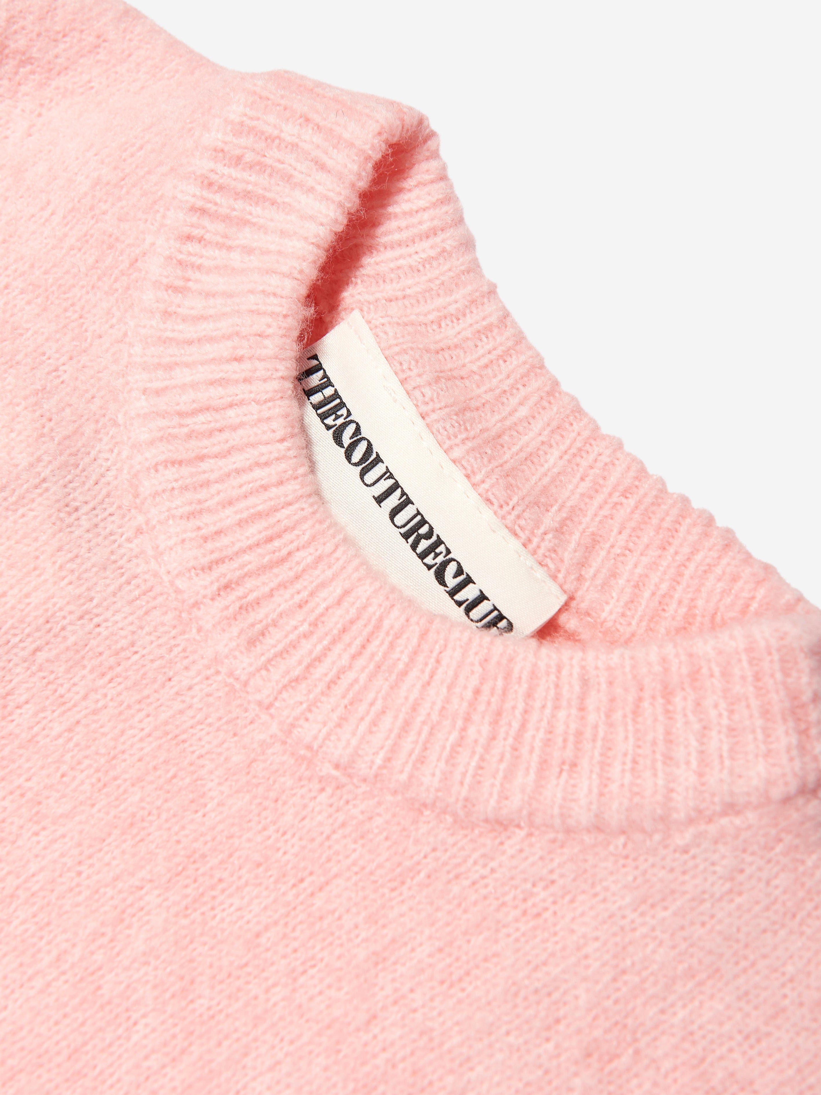 The Couture Club The Couture Club Kids Fluffy Knit Emblem Jumper