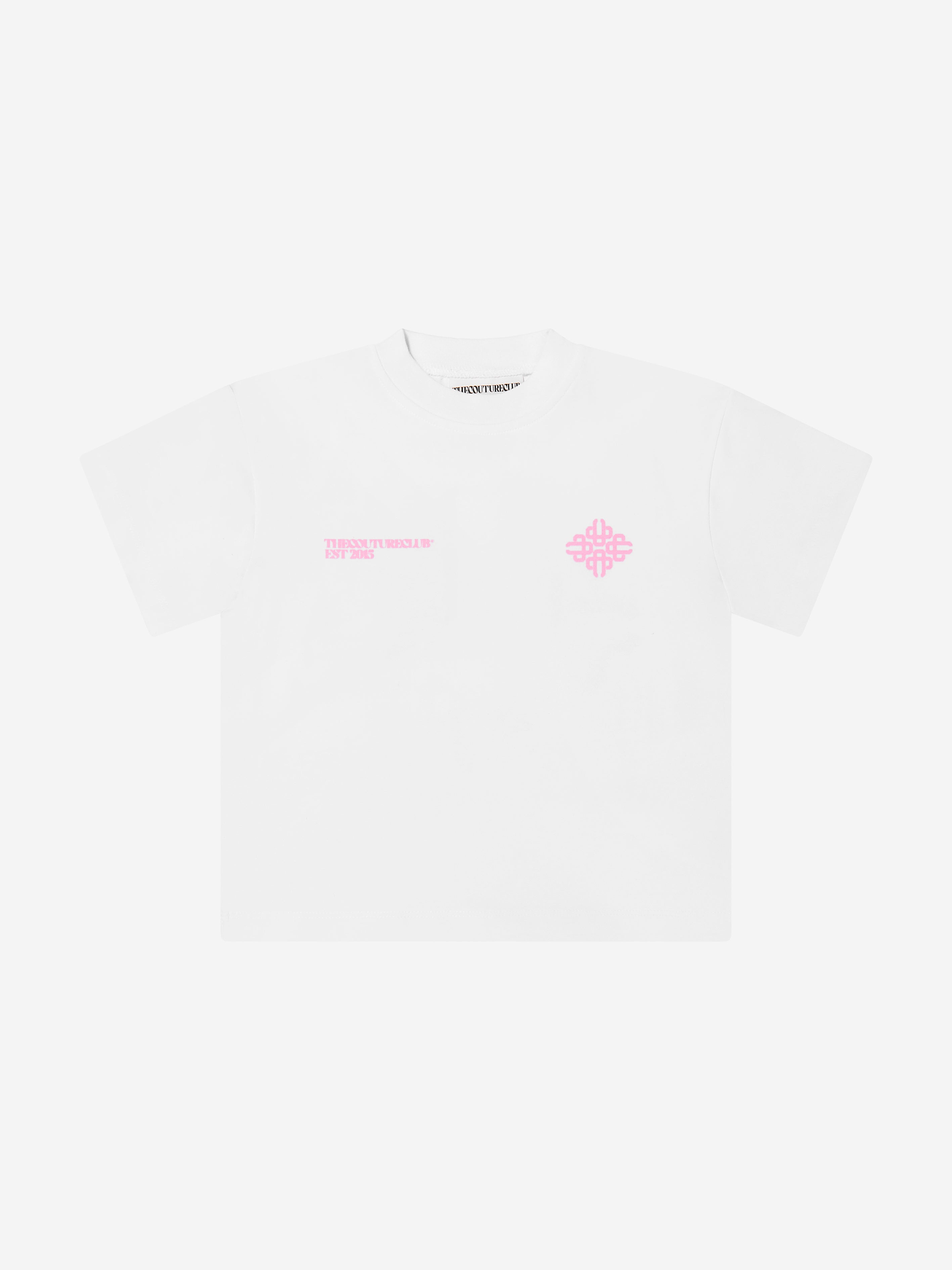 The Couture Club Kids Blurred Graphic Emblem T-Shirt in White