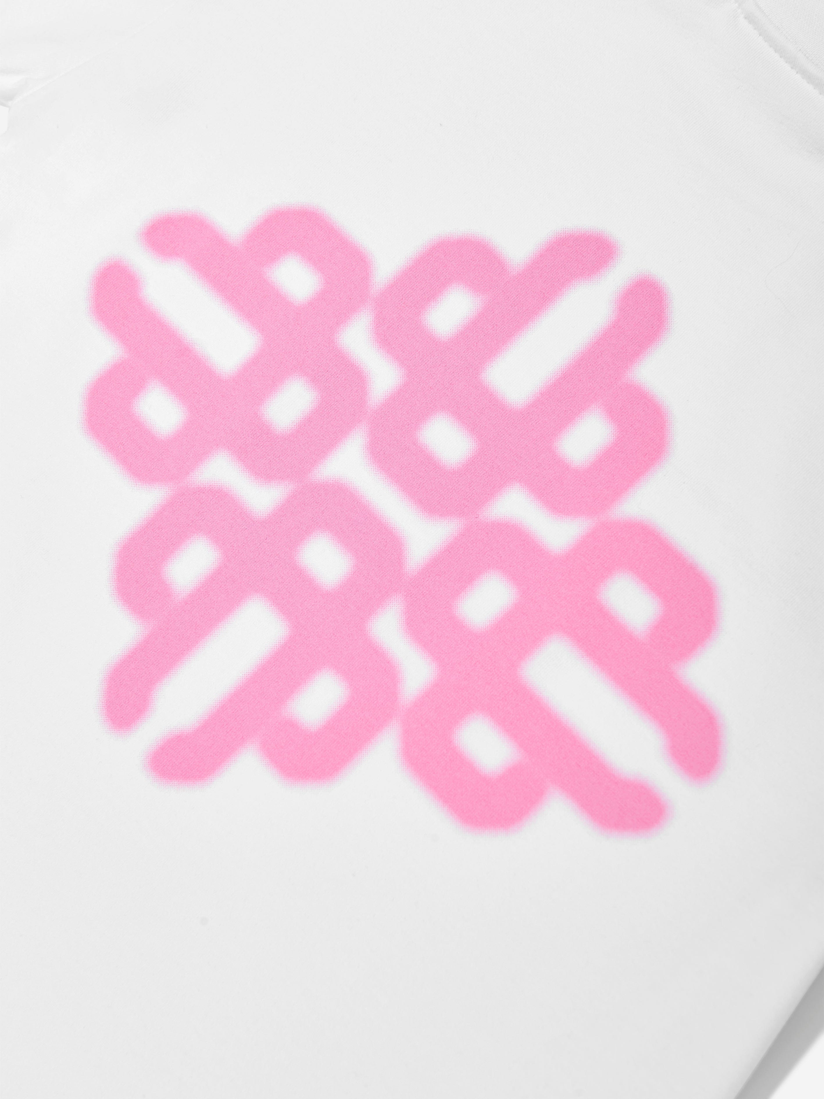 The Couture Club Kids Blurred Graphic Emblem T-Shirt in White