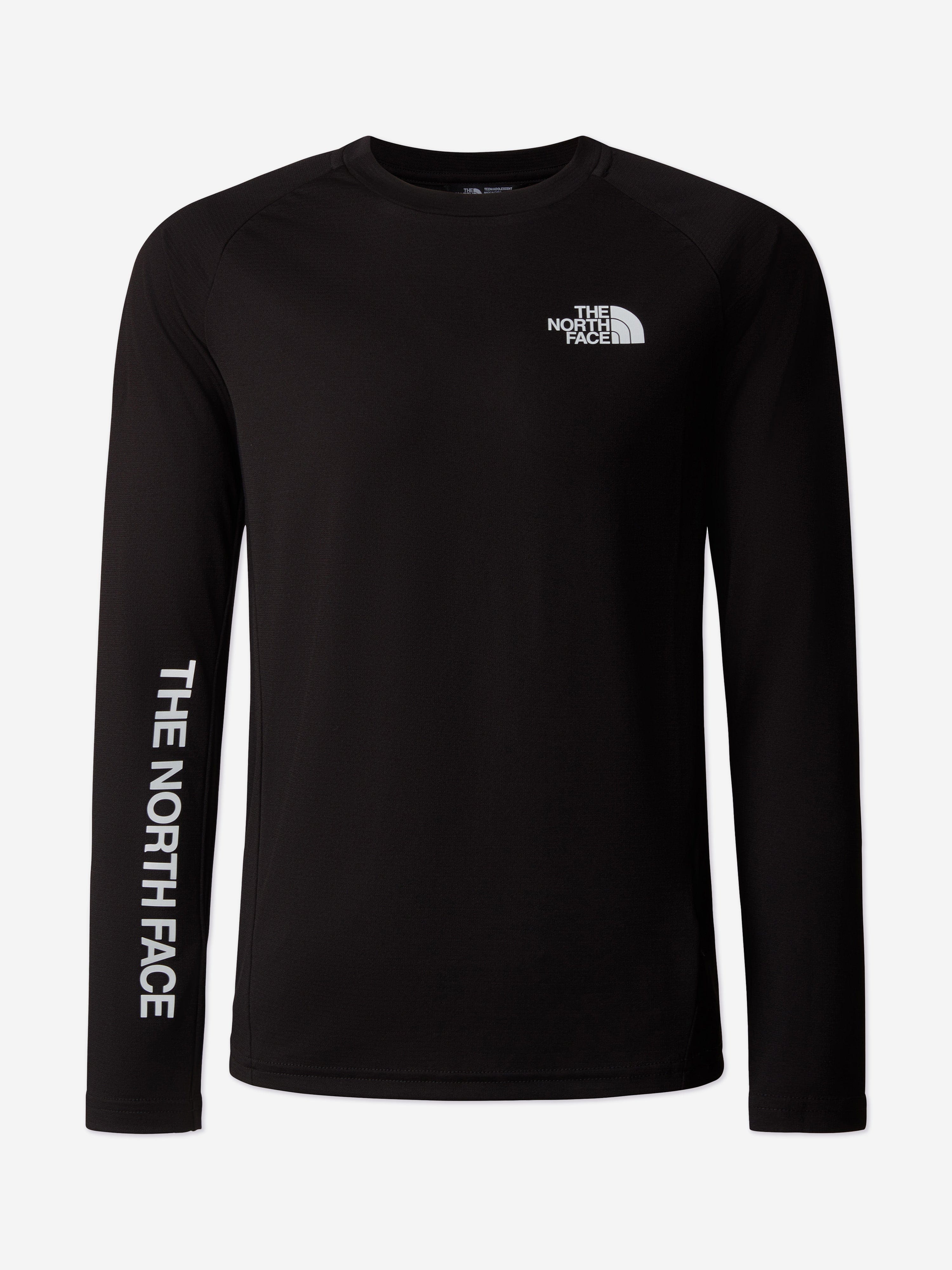 The North Face Kids Never Stop Long Sleeve T Shirt in Black