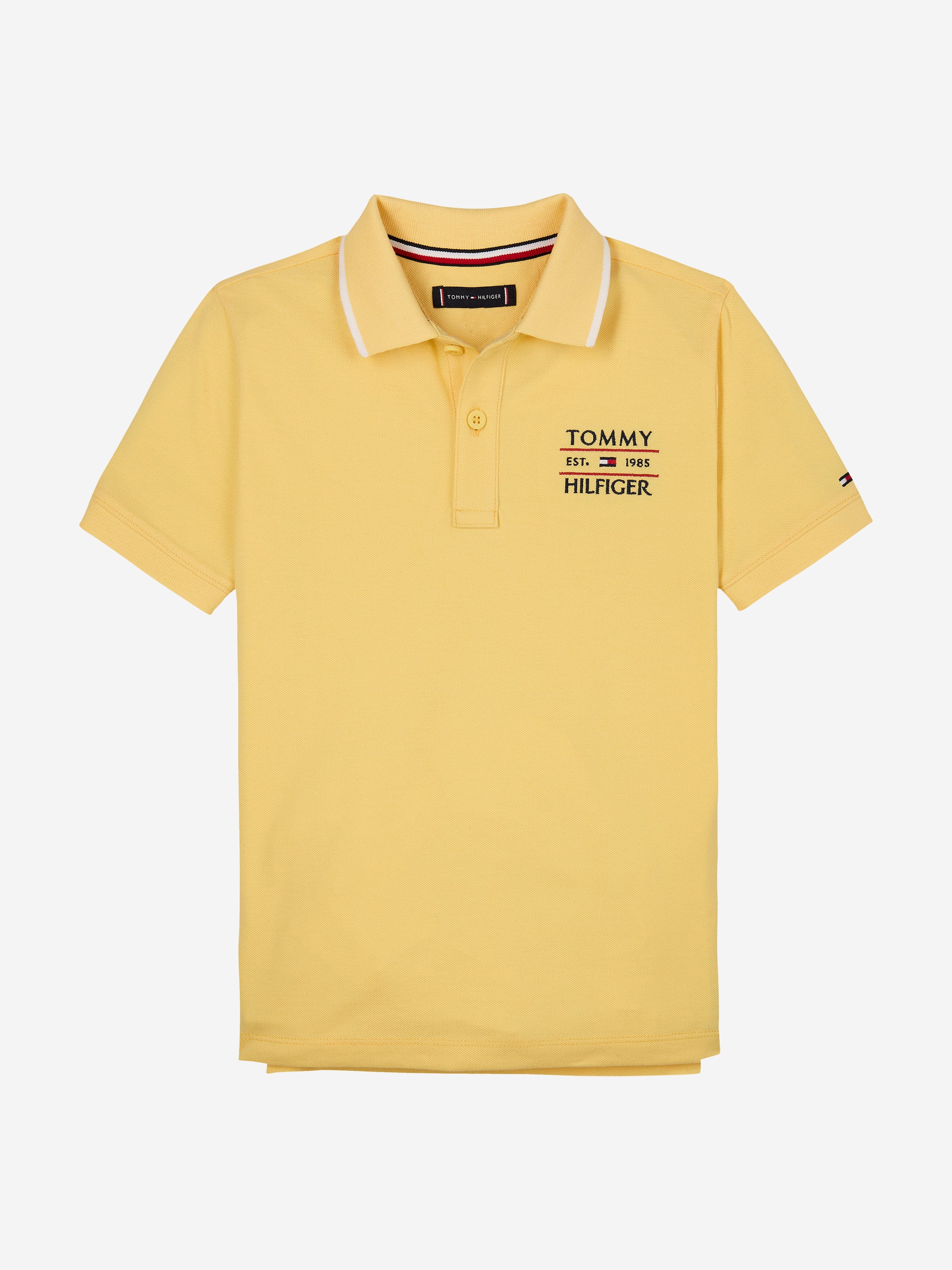 Tommy Hilfiger Boys Flag Polo Shirt in Yellow