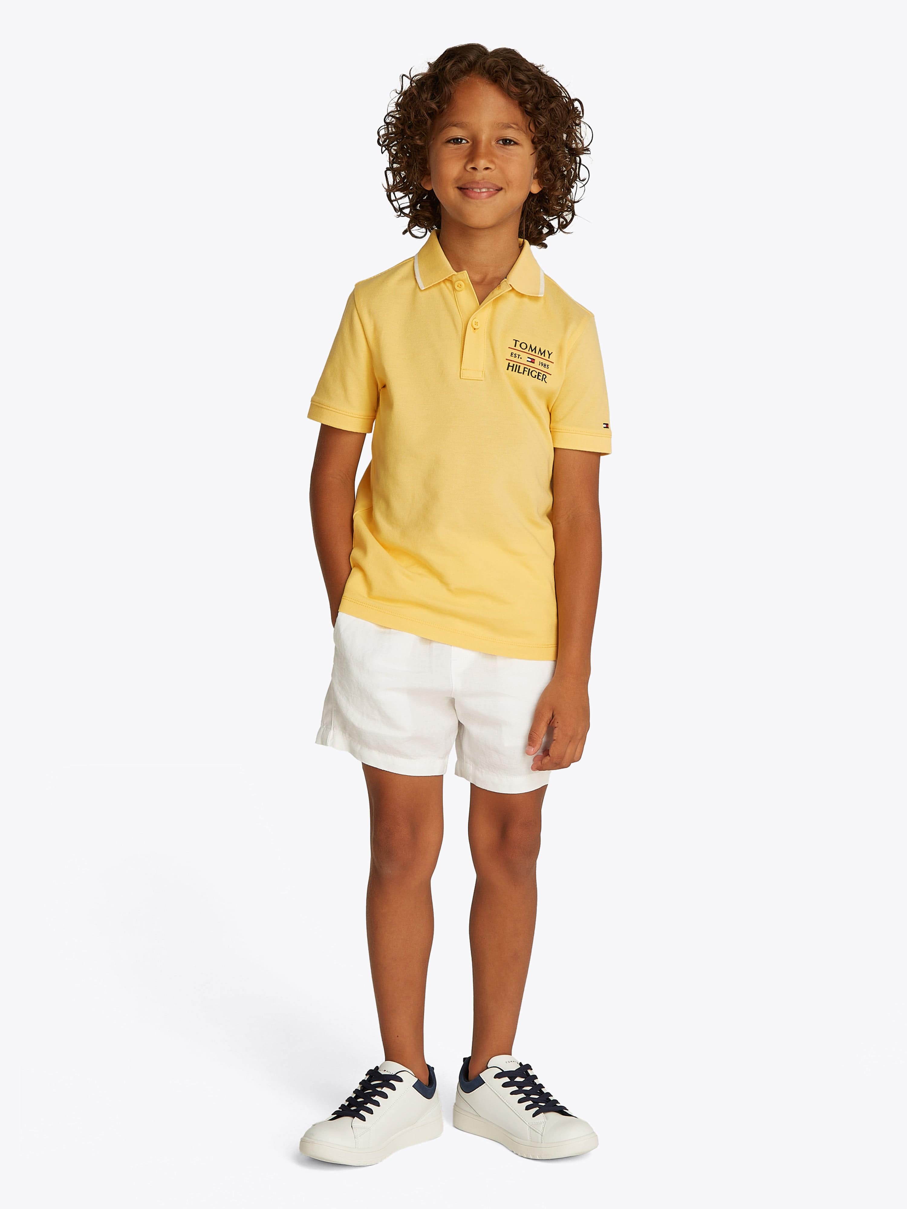 Tommy Hilfiger Boys Flag Polo Shirt in Yellow
