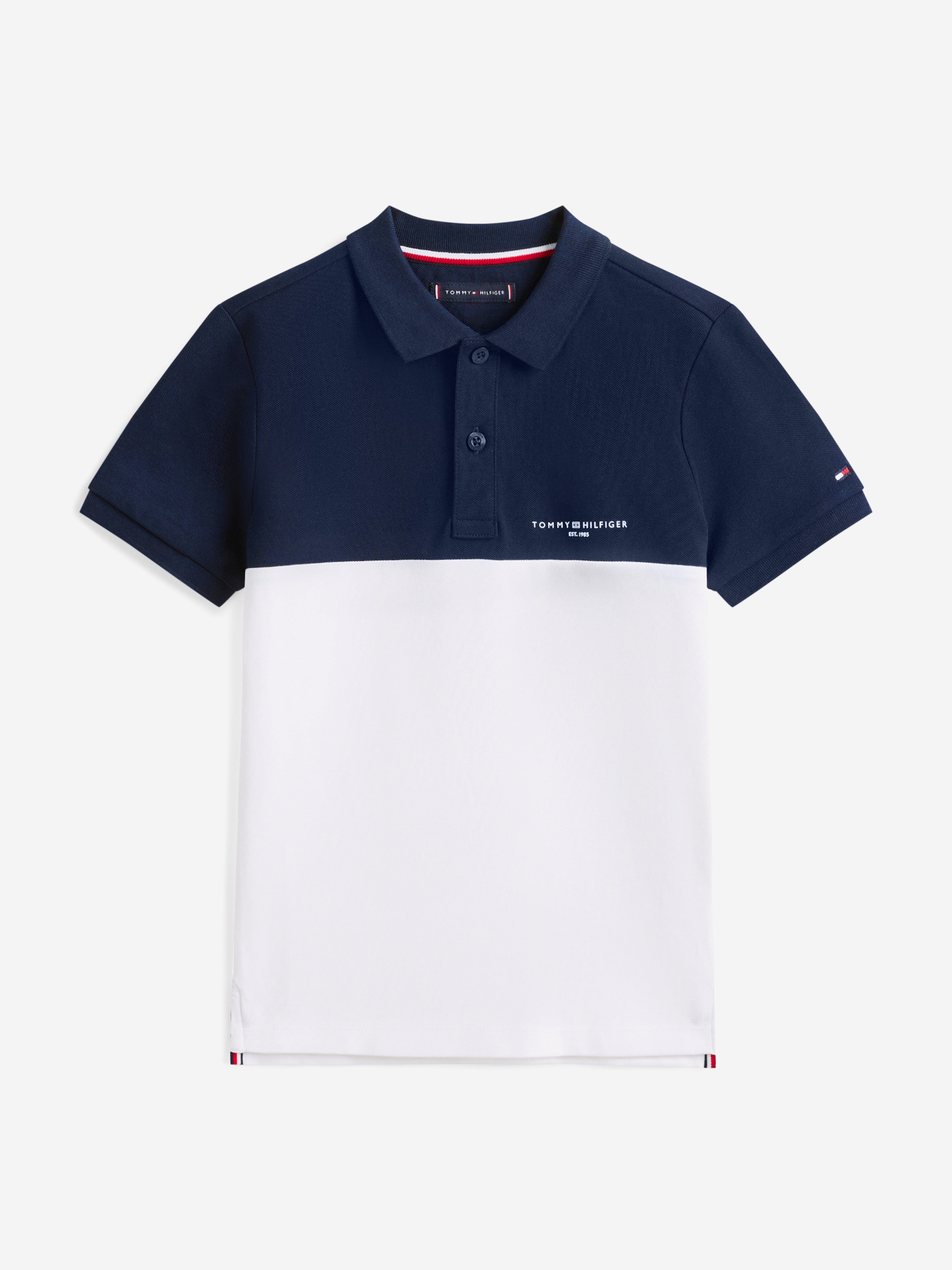 Tommy Hilfiger Boys Colourblock Polo Shirt in Navy