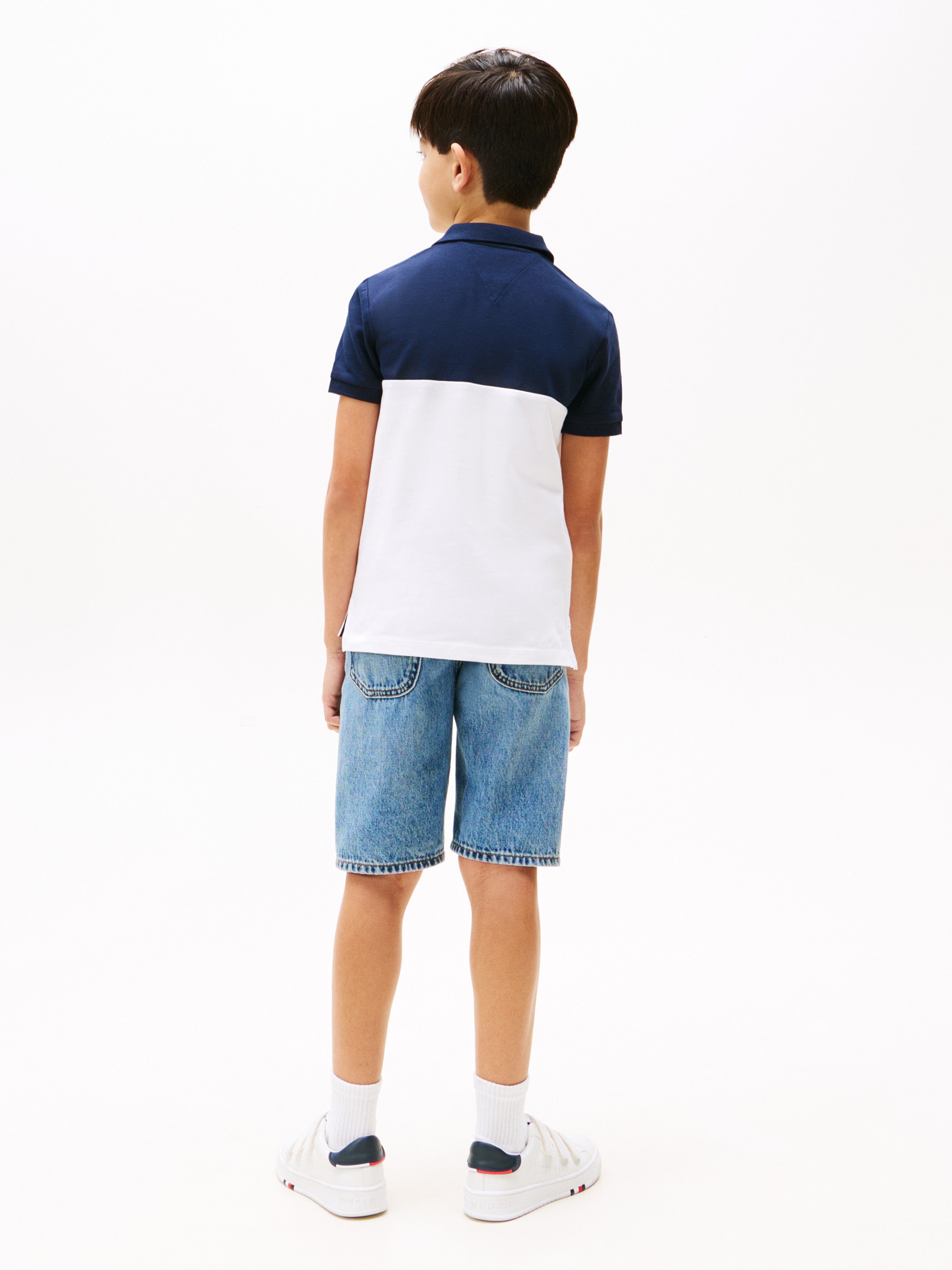 Tommy Hilfiger Boys Colourblock Polo Shirt in Navy