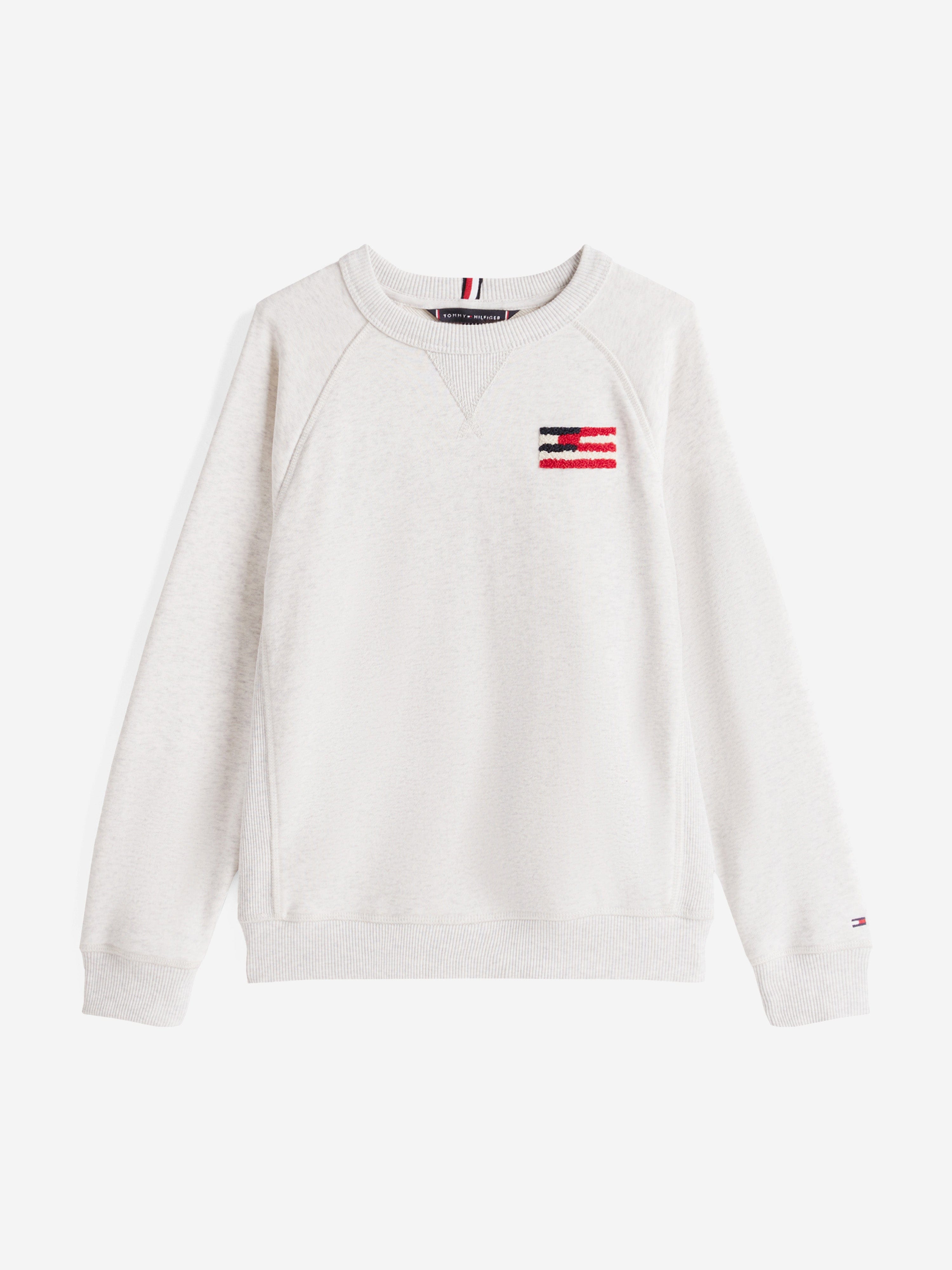Tommy Hilfiger Boys Hilfiger Flag Relaxed Sweatshirt in Grey