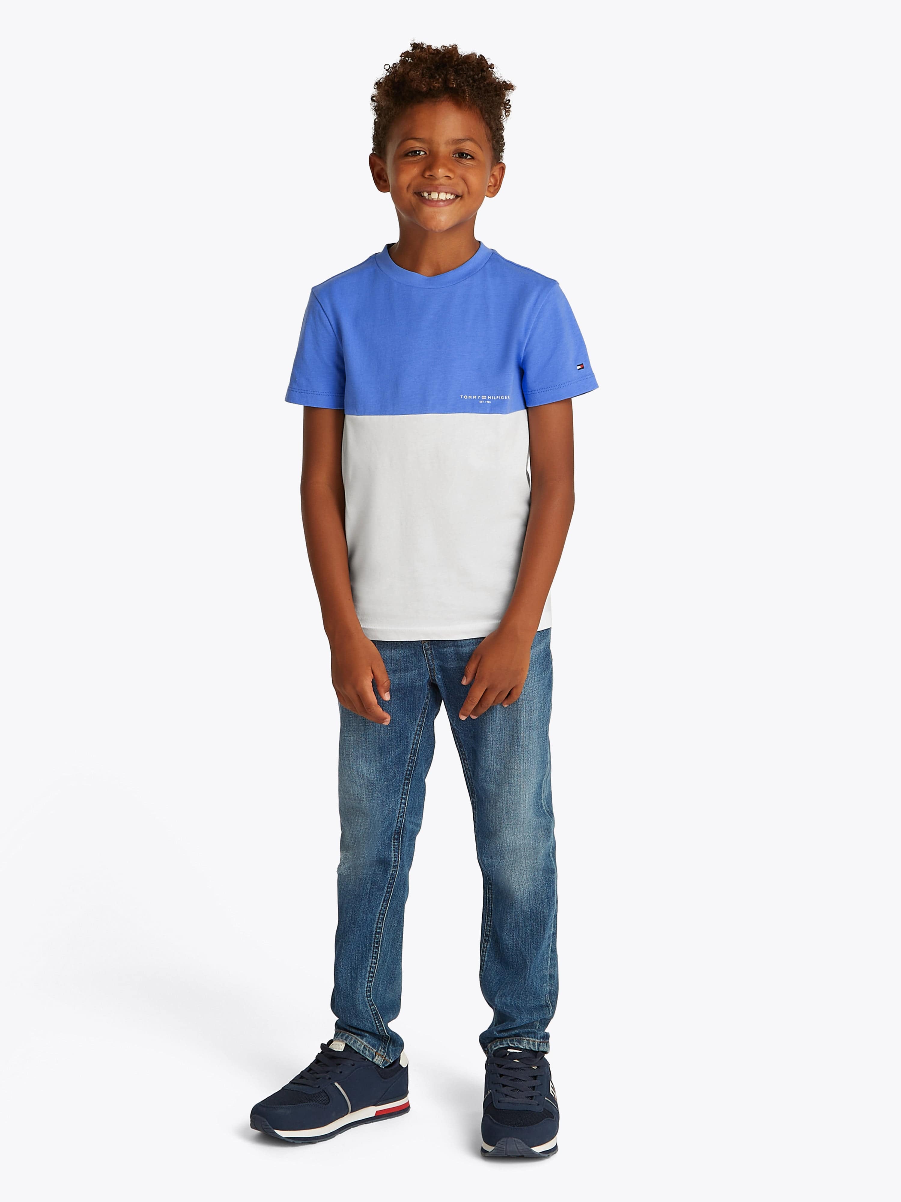 Tommy Hilfiger Boys Colourblock T-Shirt in Blue