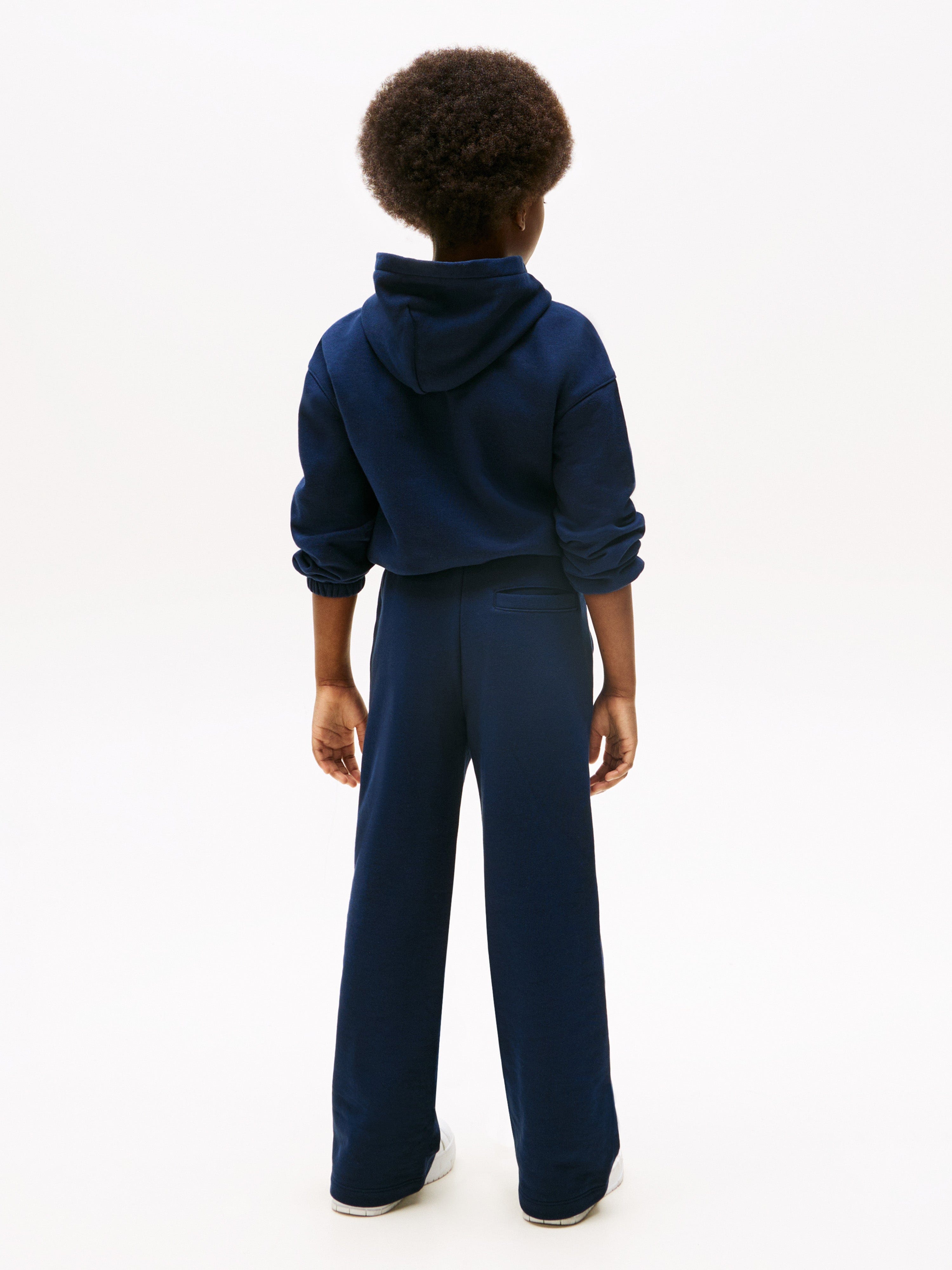 Tommy Hilfiger Girls Hilfiger Flag Wide Joggers in Navy