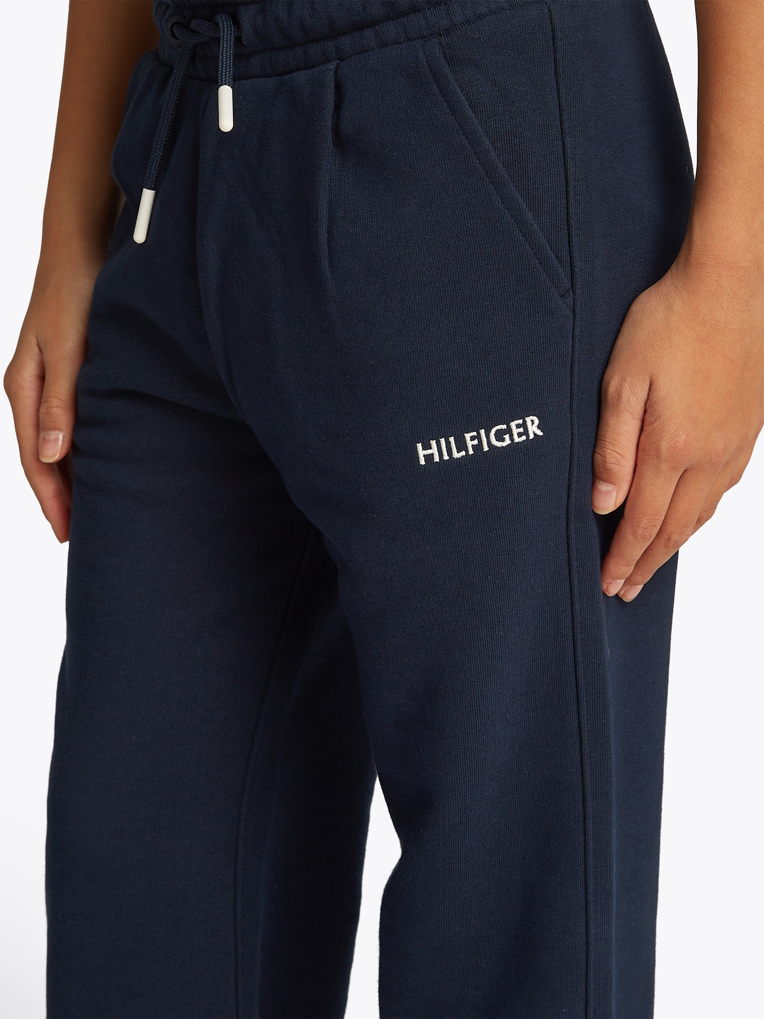 Tommy Hilfiger Girls Hilfiger Flag Wide Joggers in Navy