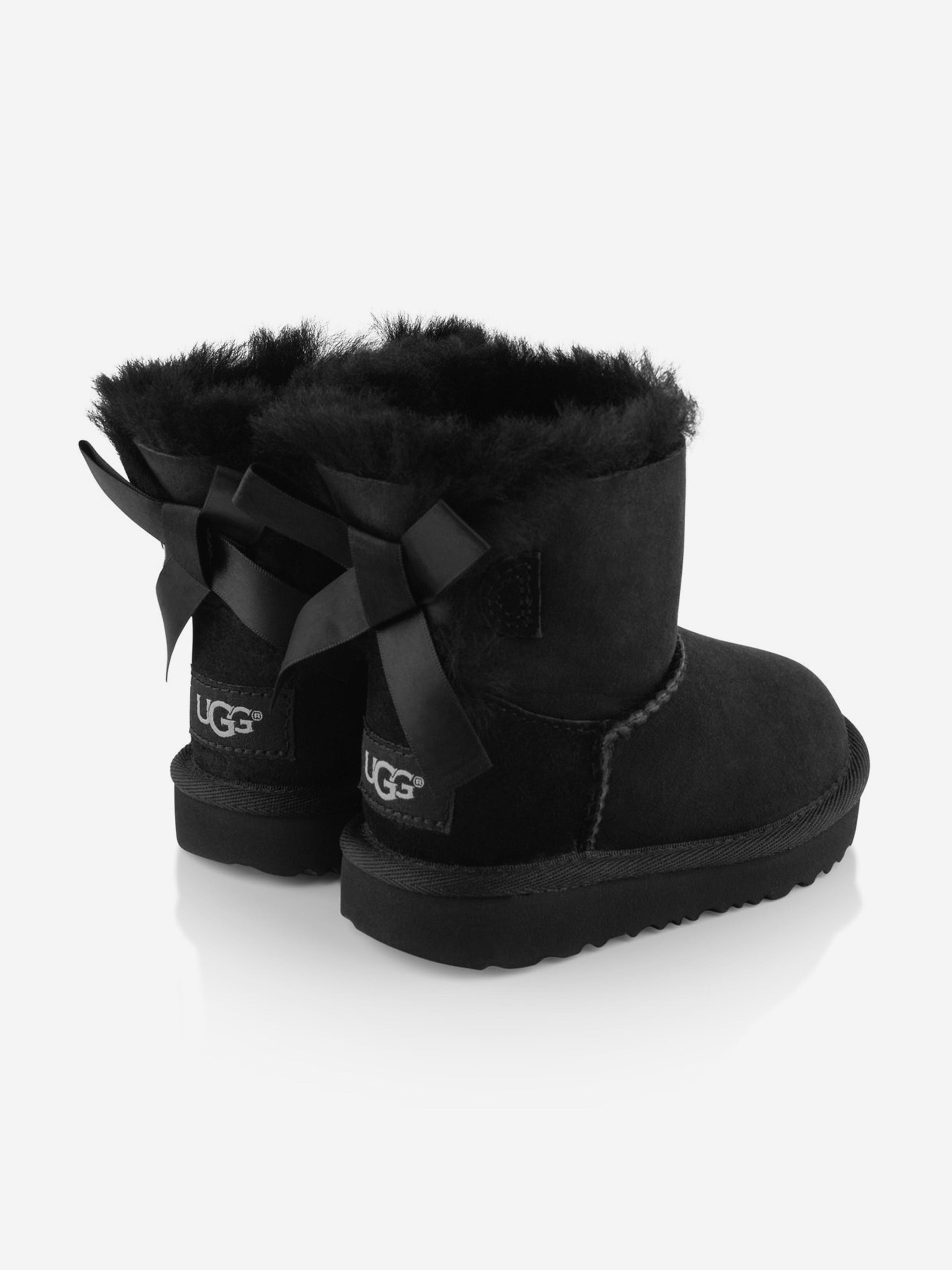 UGG UGG Girls Mini Bailey Bow II Boots in Black Childsplay Clothing