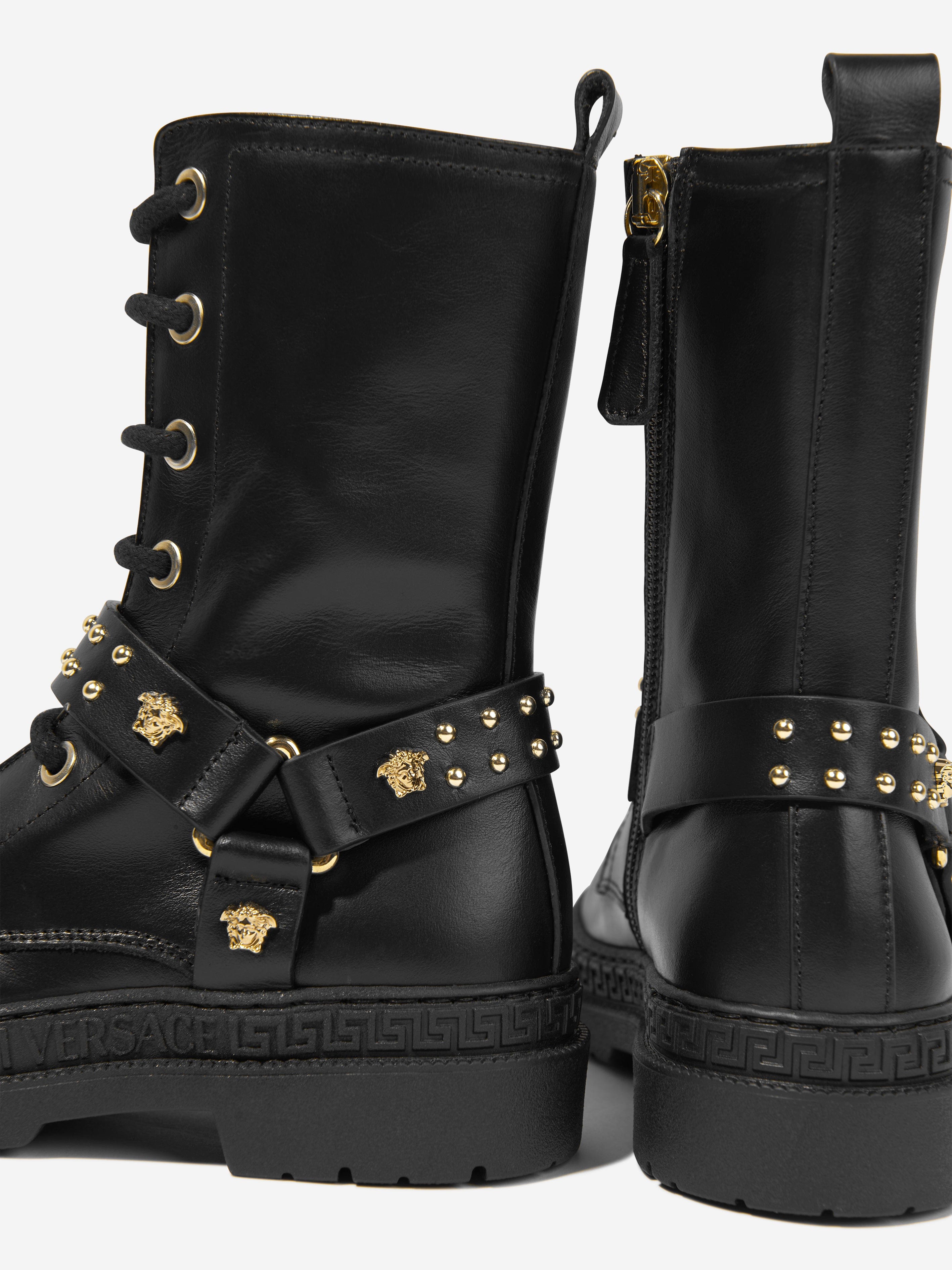 Girls leather store biker boots