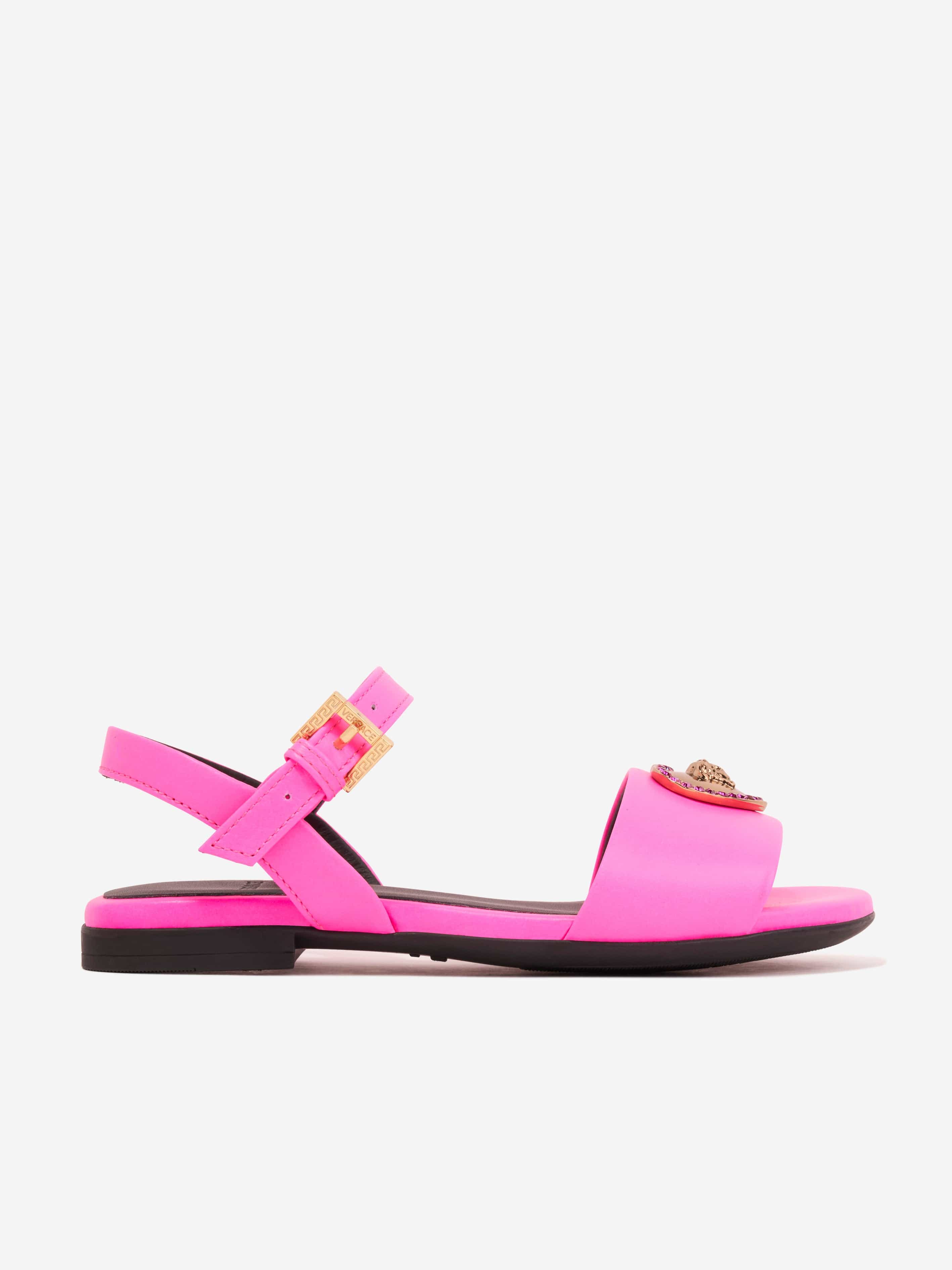 Versace Girls Heart Logo Sandals in Pink Childsplay Clothing