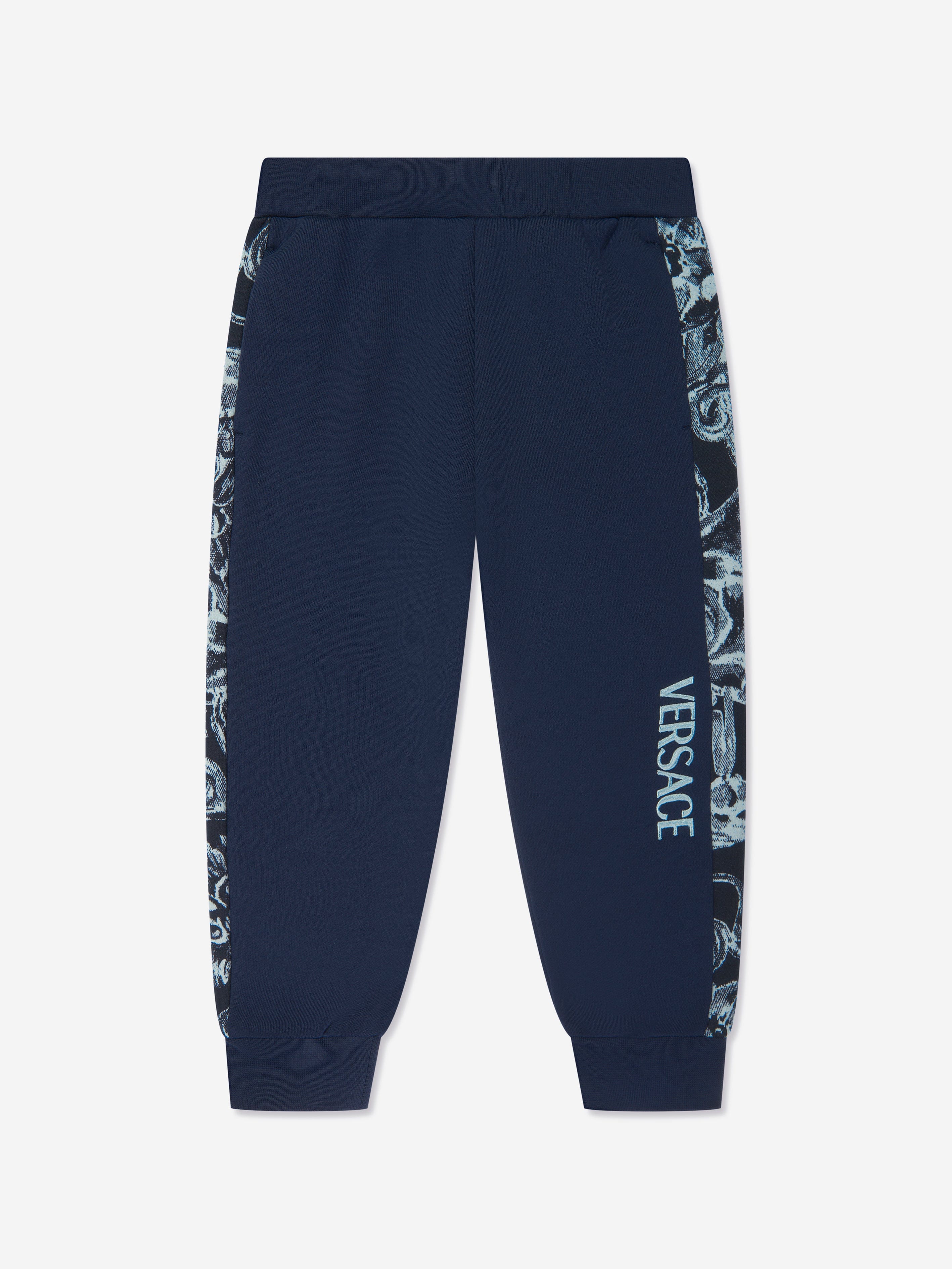 Versace Boys Barocco Logo Joggers in Navy Childsplay Clothing
