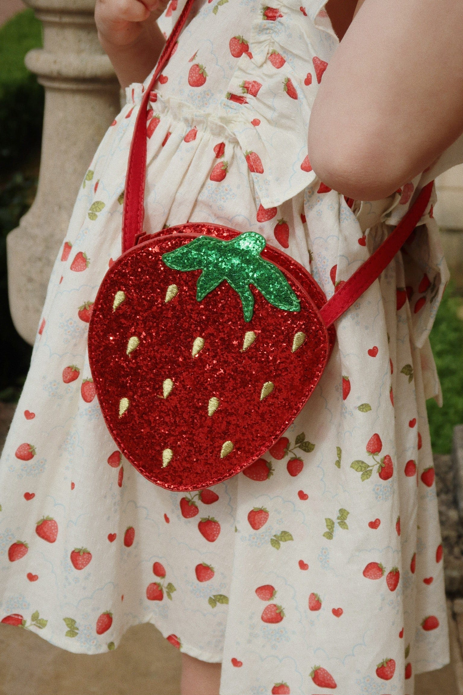 Girls Tut Strawberry Shoulder Bag in Red (15cm)