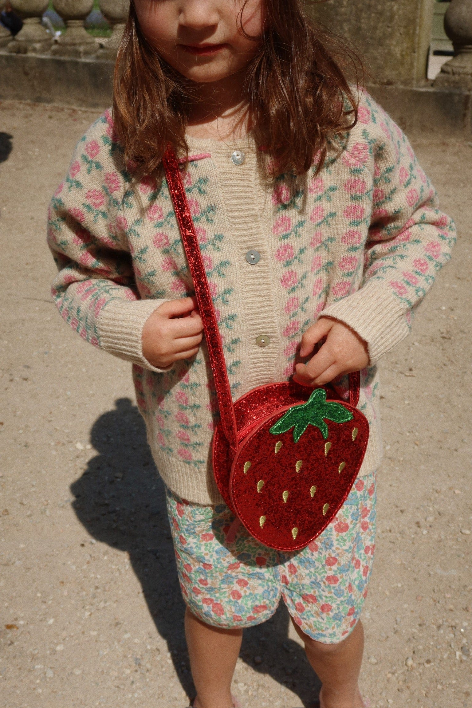 Girls Tut Strawberry Shoulder Bag in Red (15cm)