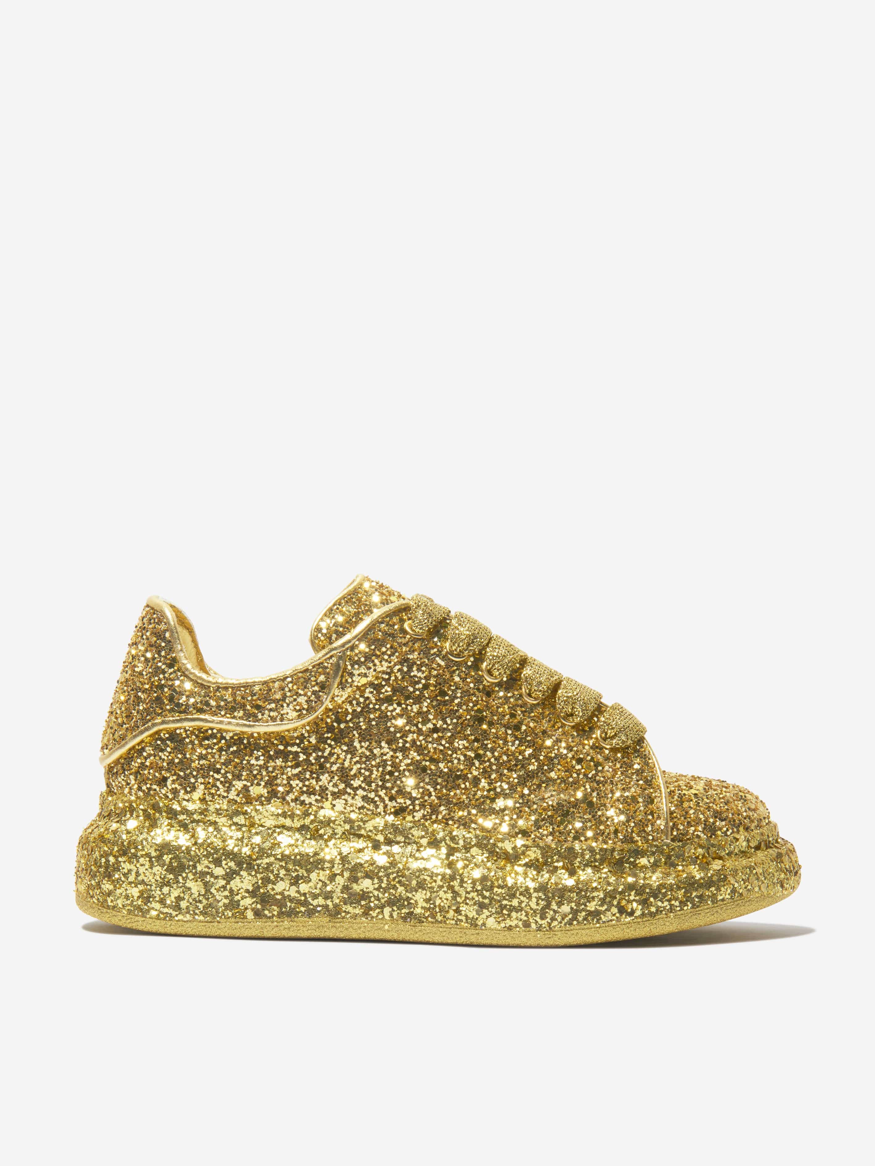 Alexander McQueen Girls Glitter Chunky Trainers Childsplay Clothing