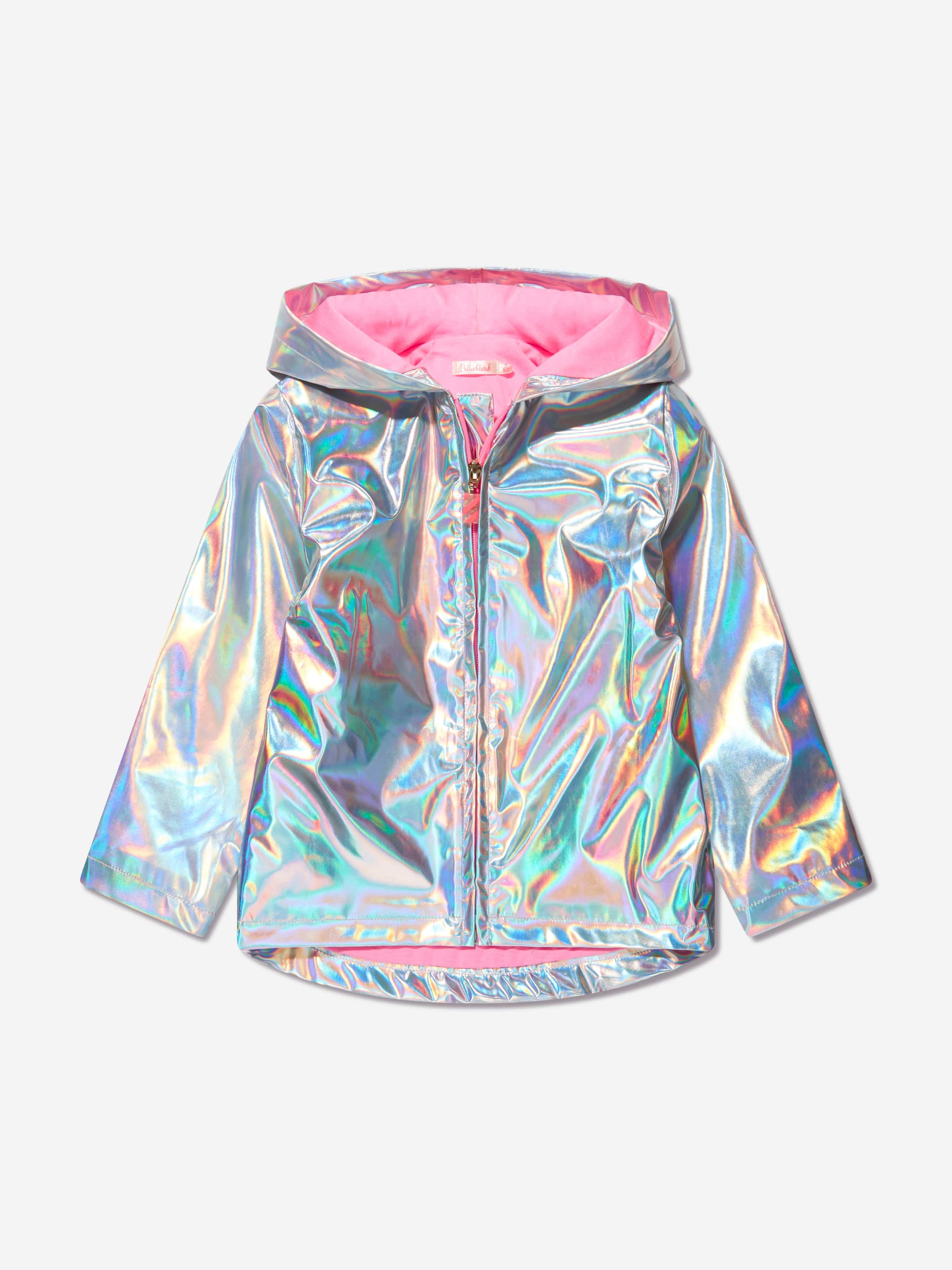 Girls Hooded Raincoat in Grey