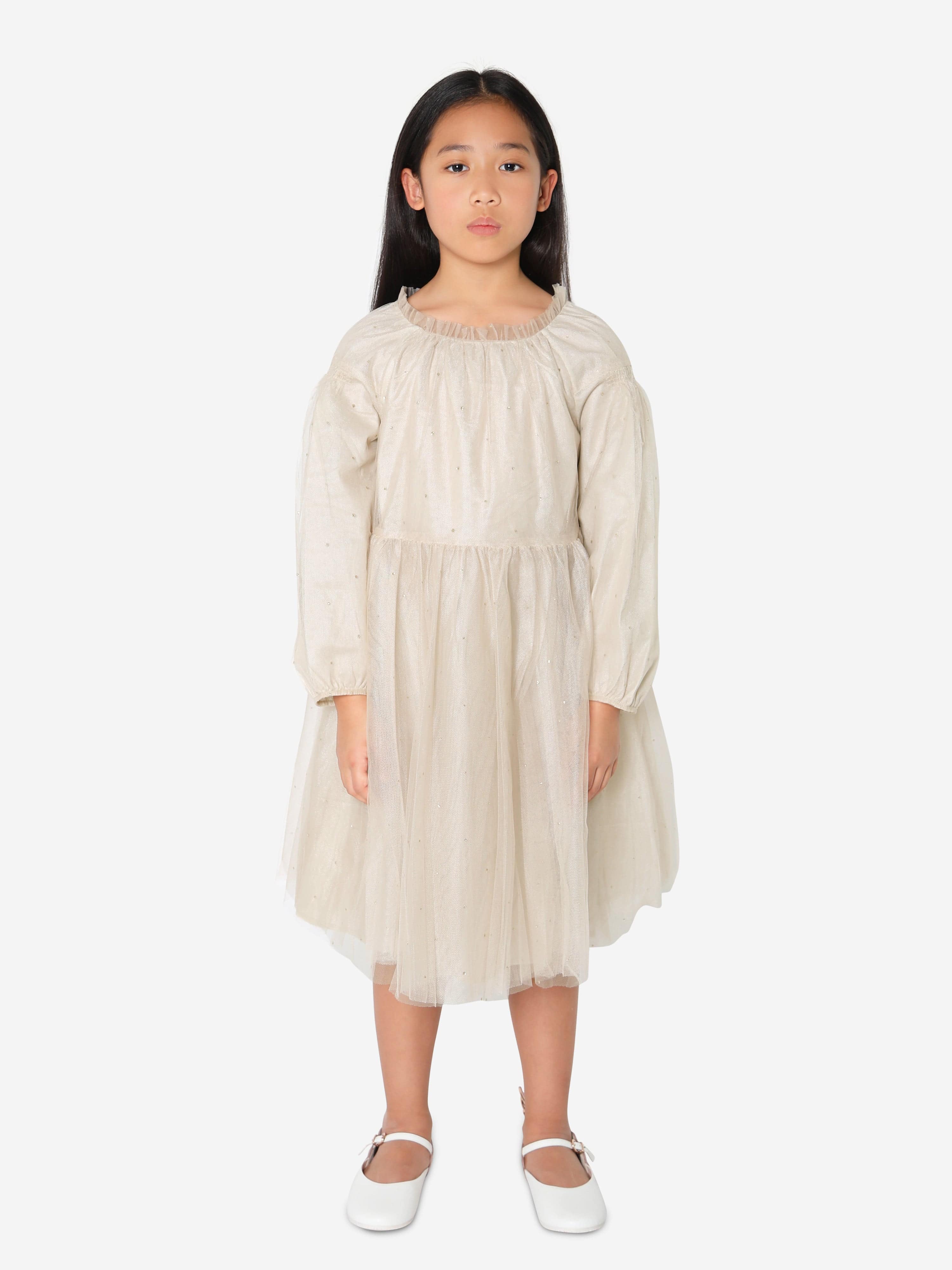 Bonpoint Bonpoint Girls Bluebell Dress In Beige Childsplay Clothing