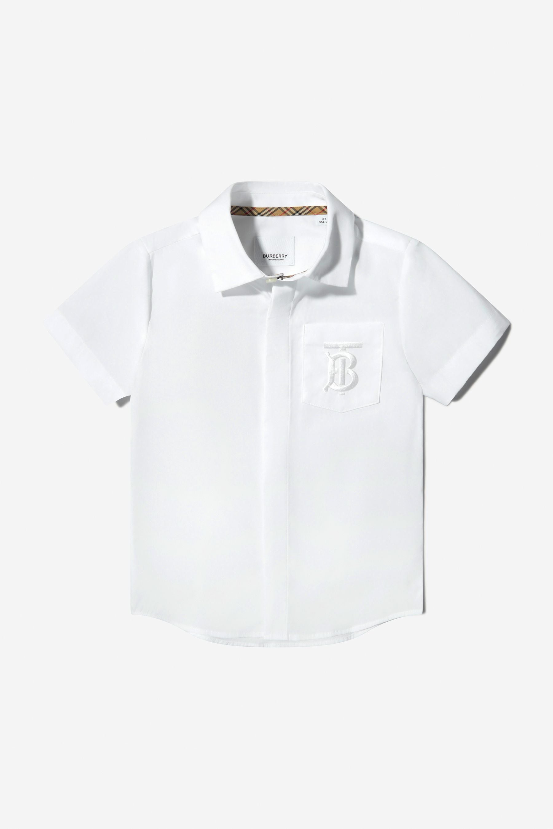 Burberry Kids Boys Cotton Short Sleeve Shirt Childsplay Clothing