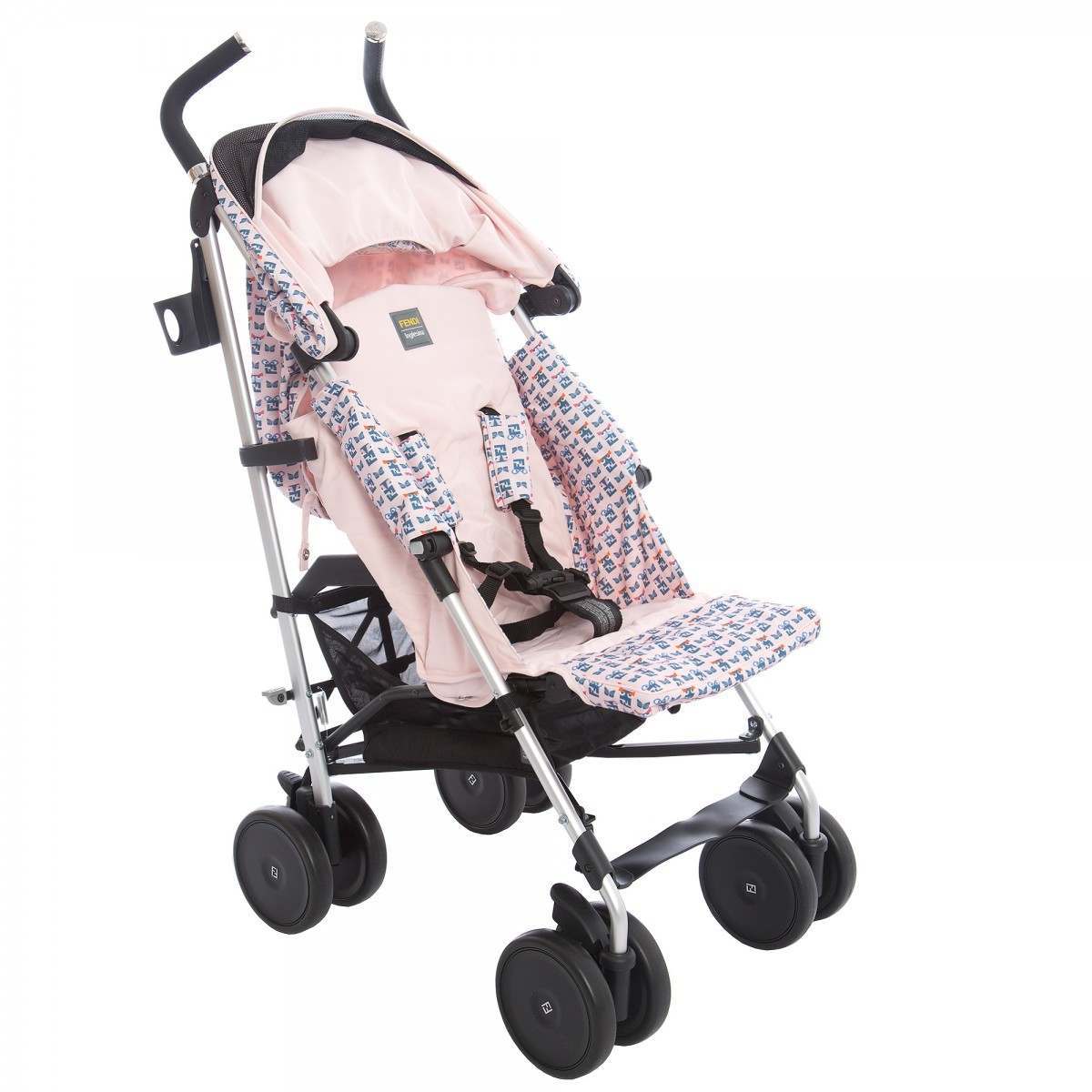 Fendi Girls Pink Monster Logo Stroller