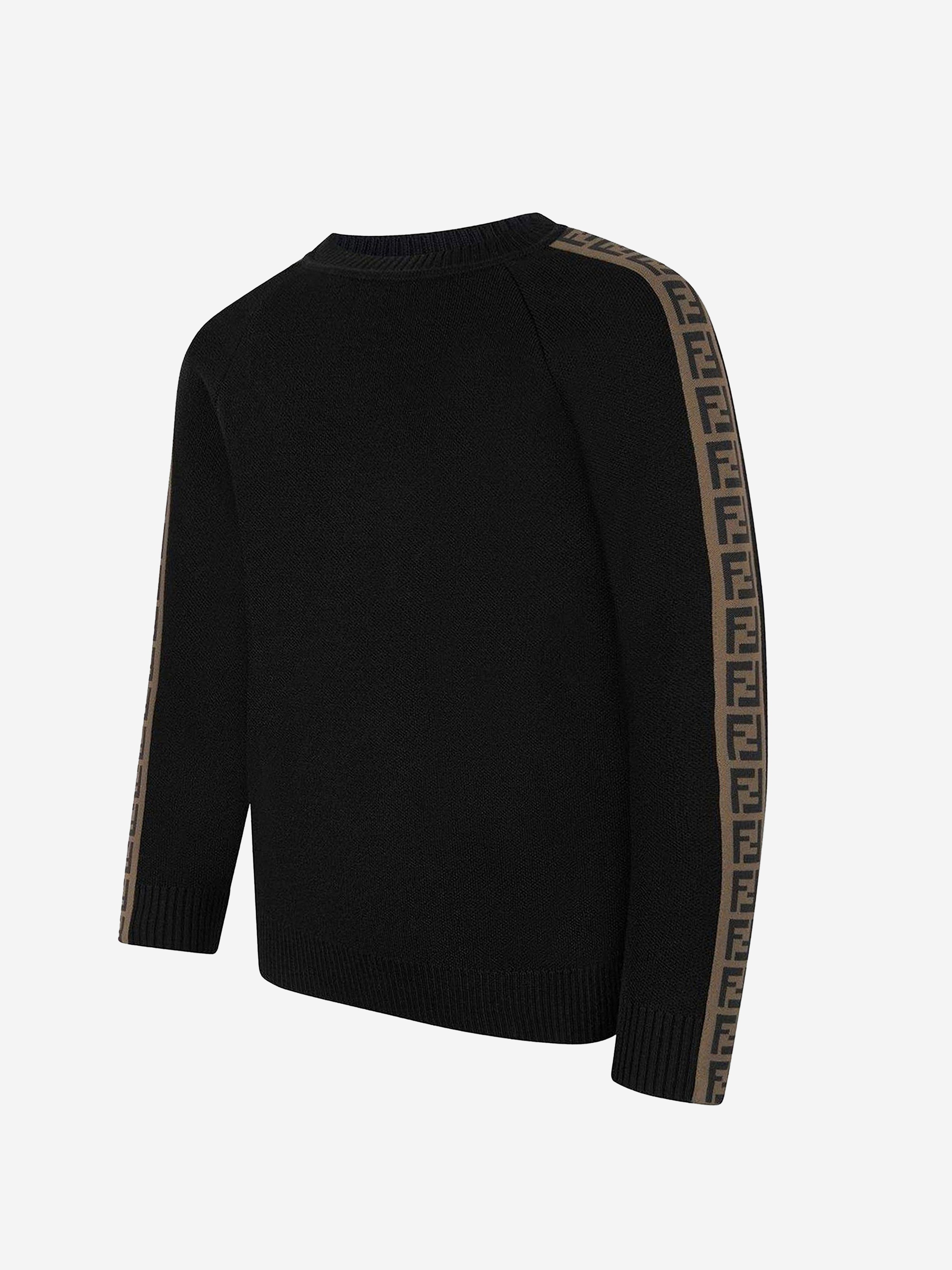 Fendi Kids - Fendi Boys Wool Logo Trim Sweater | Childsplay Clothing