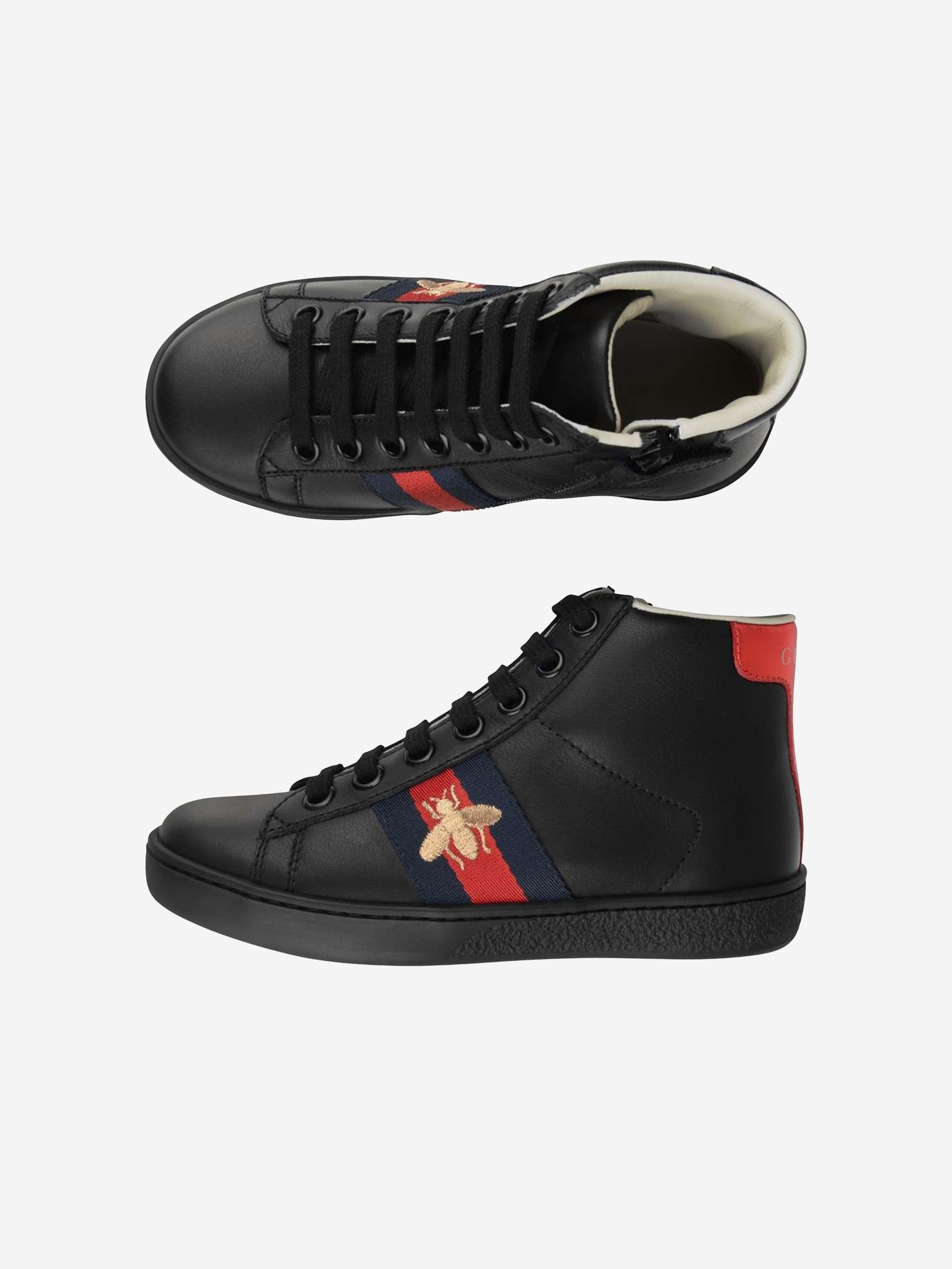 Gucci Kids GUCCI Leather High Top Trainers Childsplay Clothing