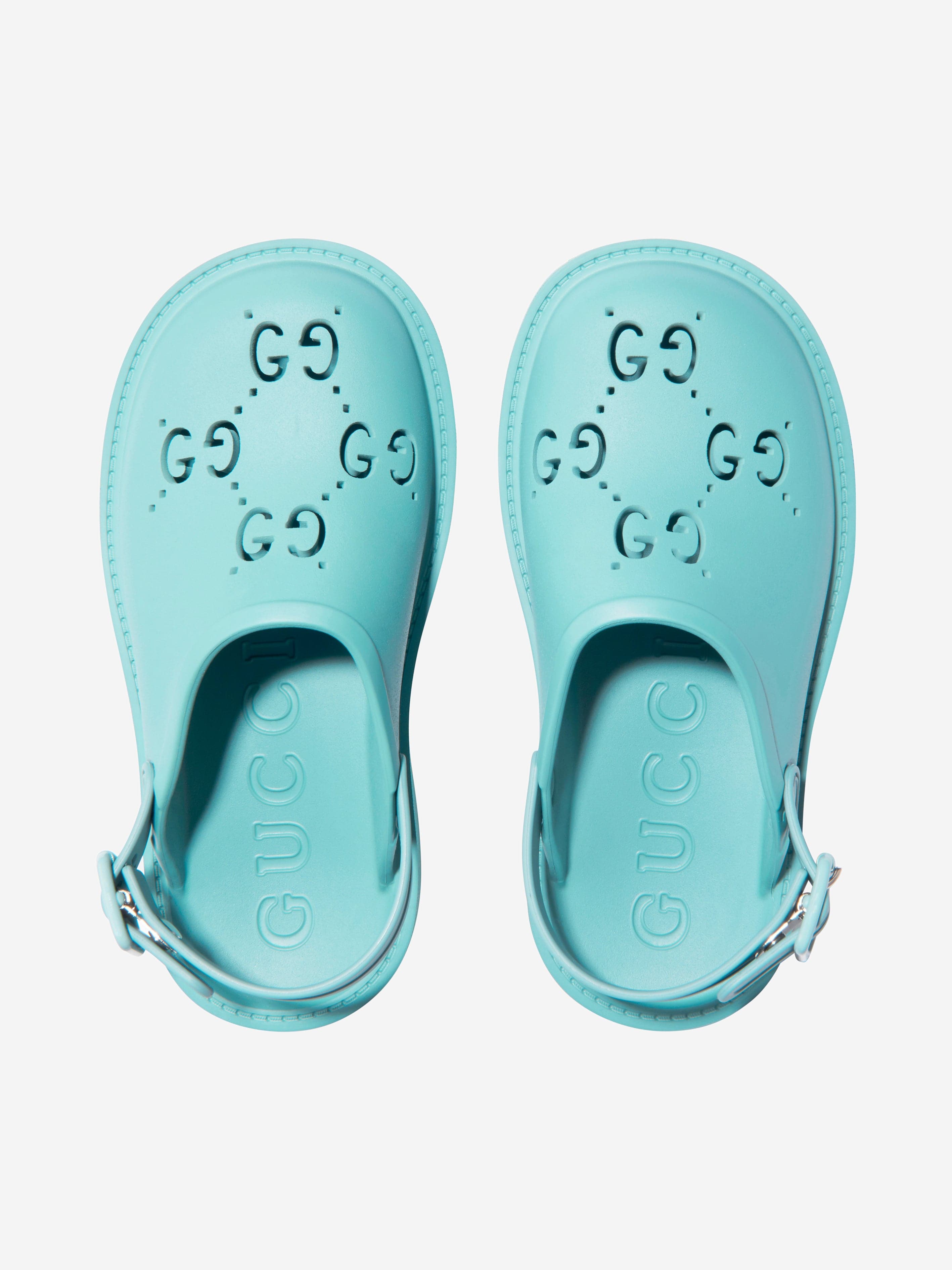 Blue gucci clearance rubber slides