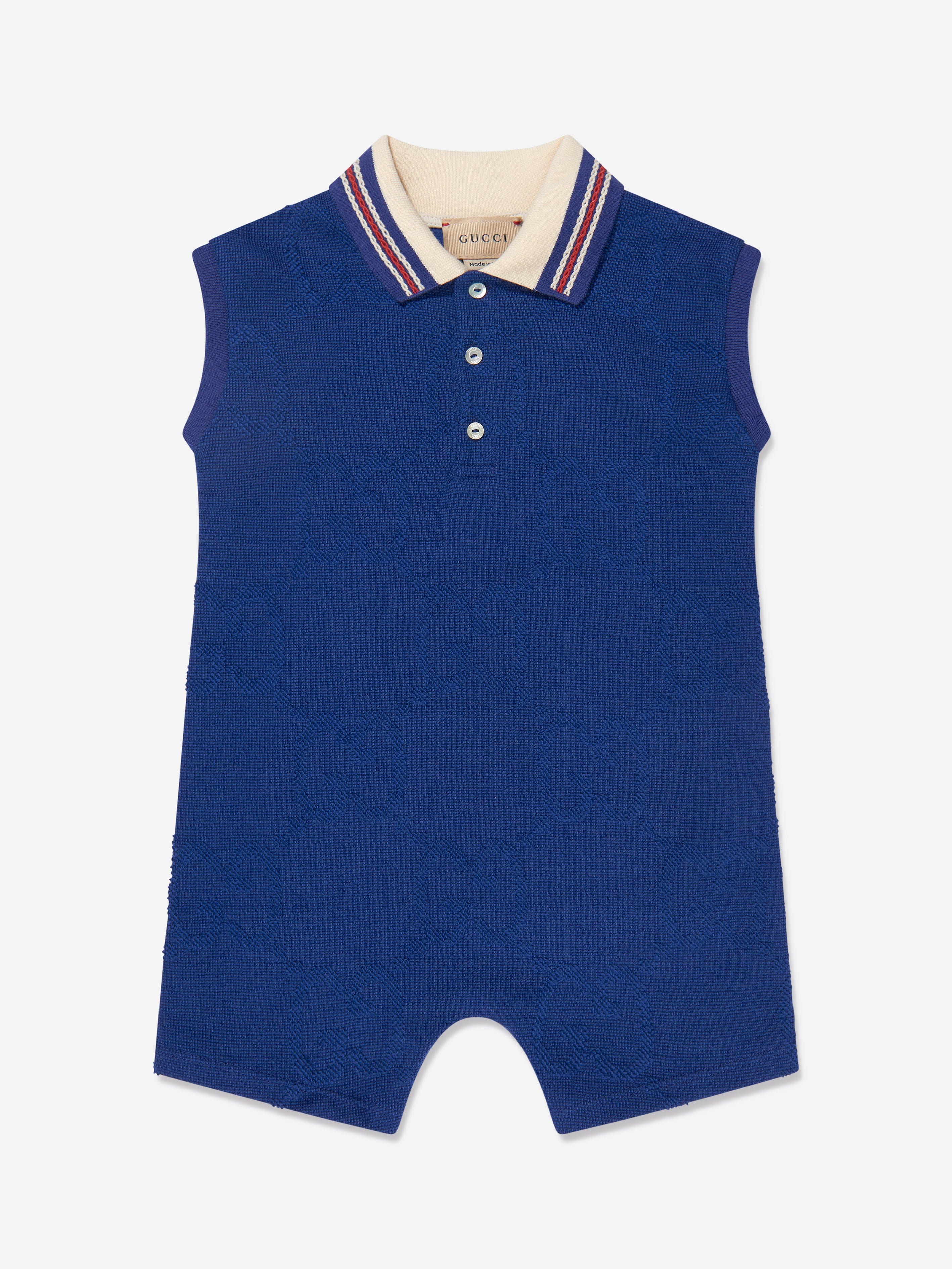 Gucci Baby Boys Sleeveless Romper in Navy Childsplay Clothing
