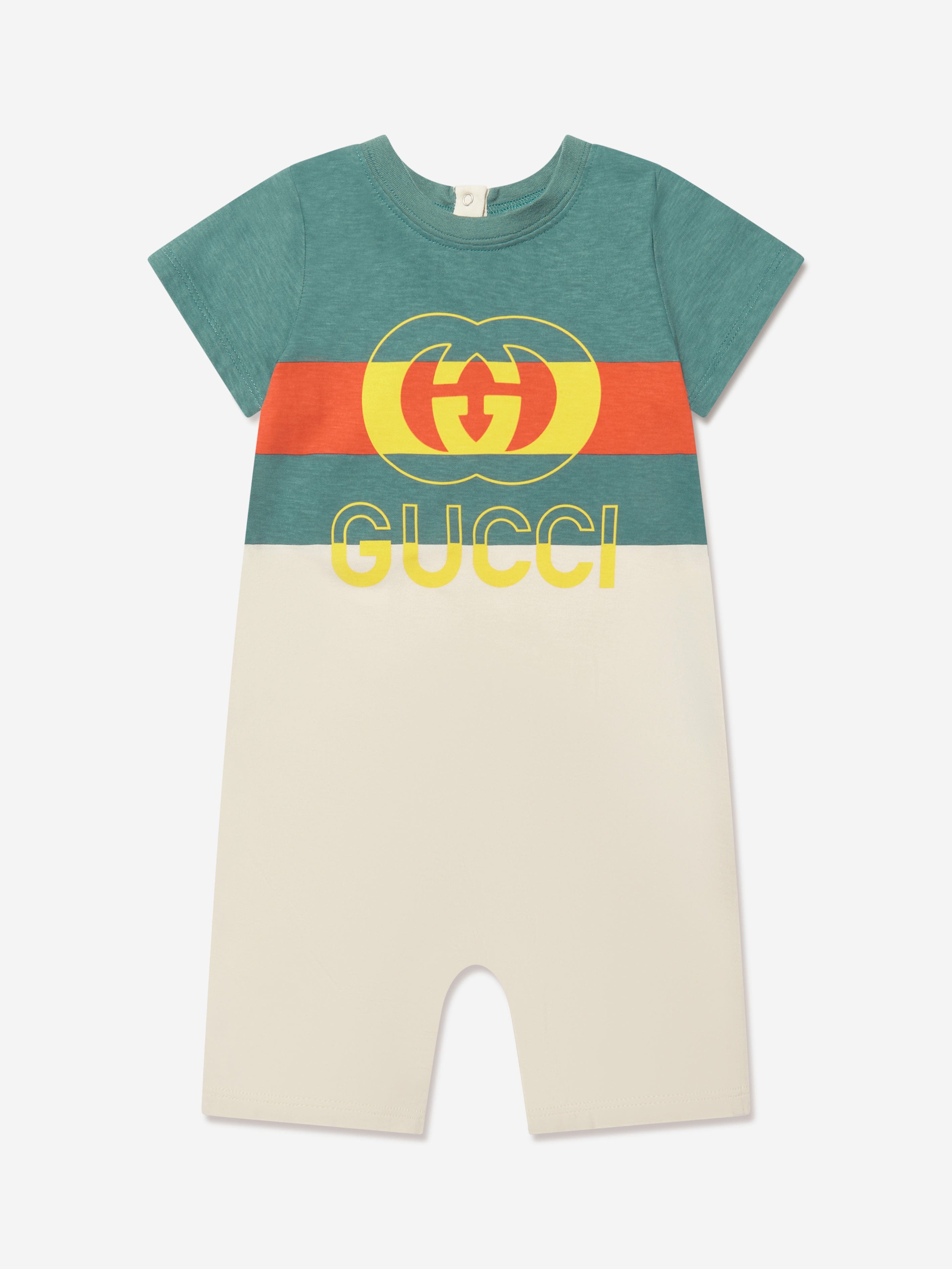 Gucci Baby Boys Logo Romper in Green Childsplay Clothing