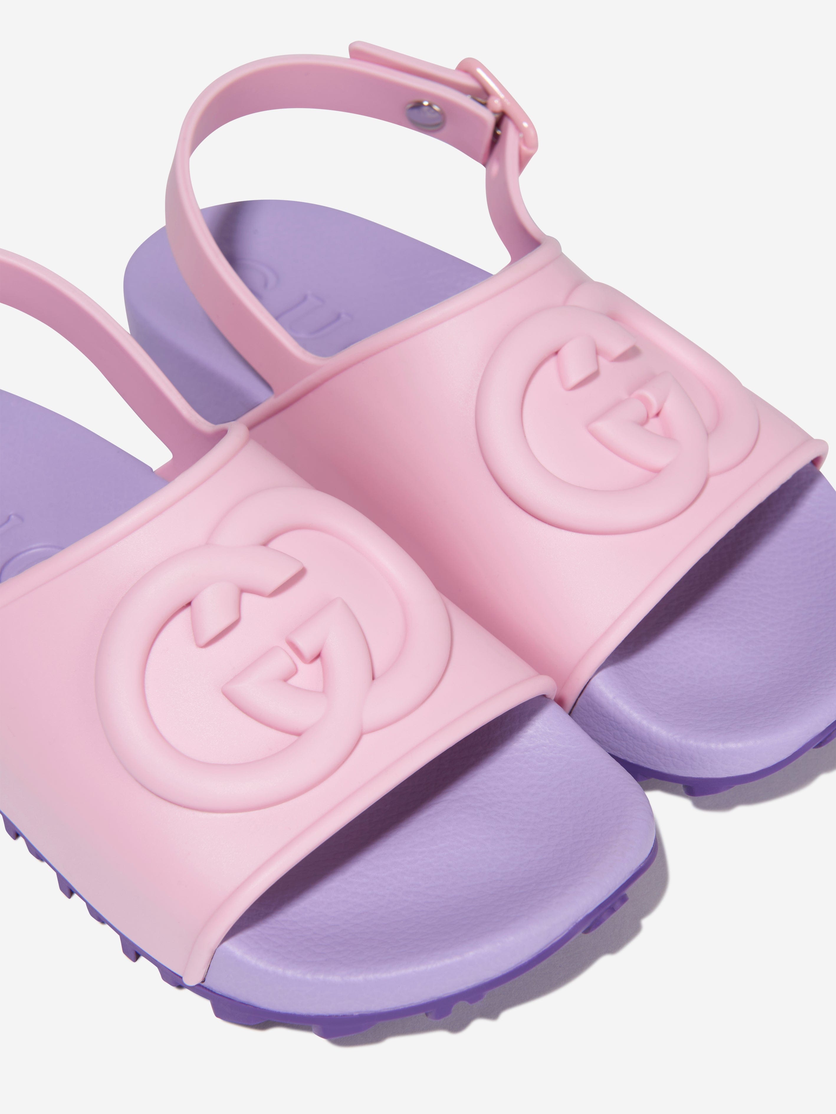 Girls GG Rubber Sandals in Pink Childsplay Clothing