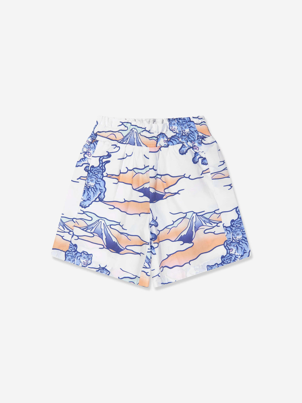 KENZO Girls Tiger Print Shorts in Blue
