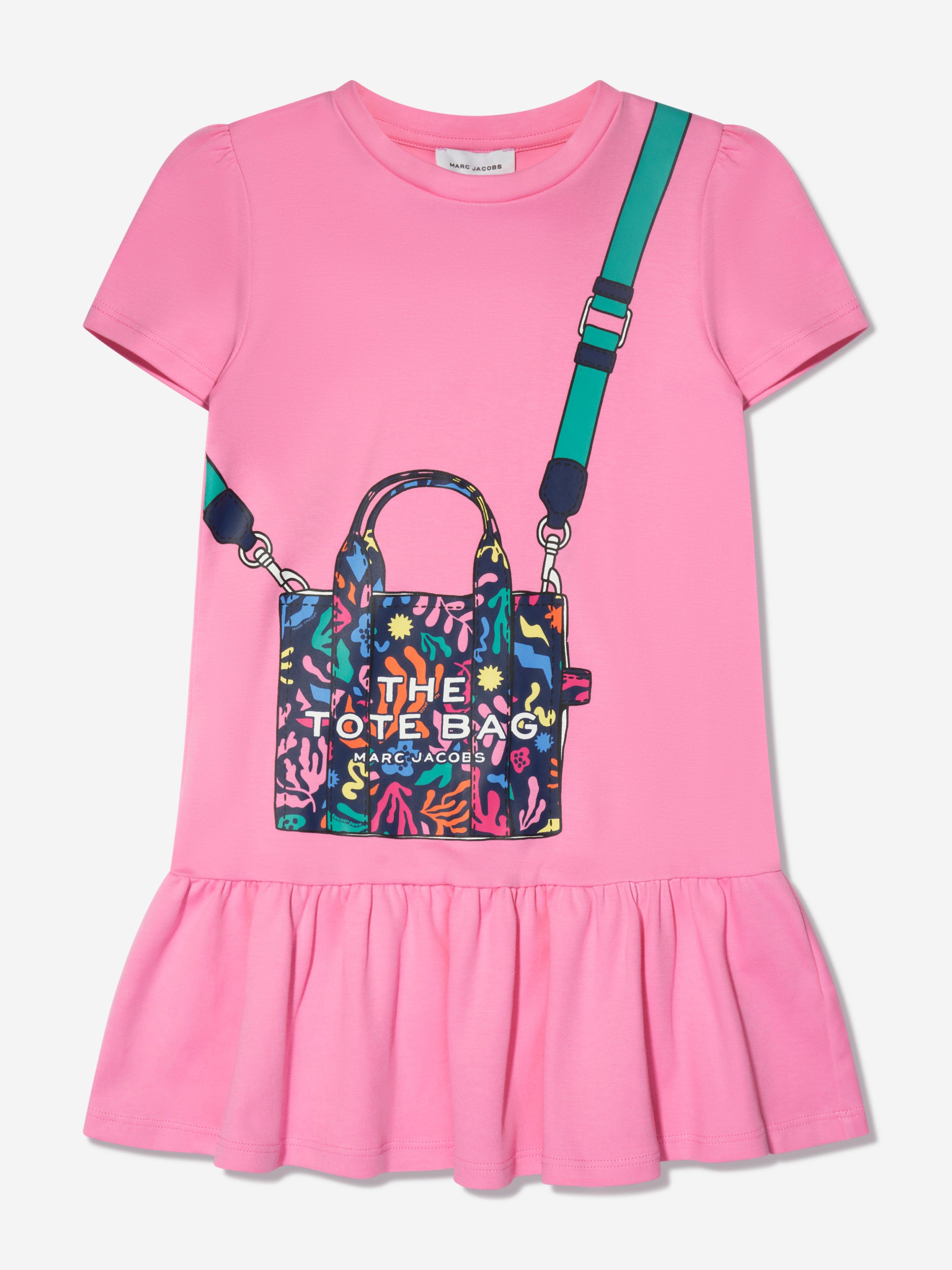 MARC JACOBS Girls Trompe L oeil Bag Print Dress in Pink Childsplay Clothing